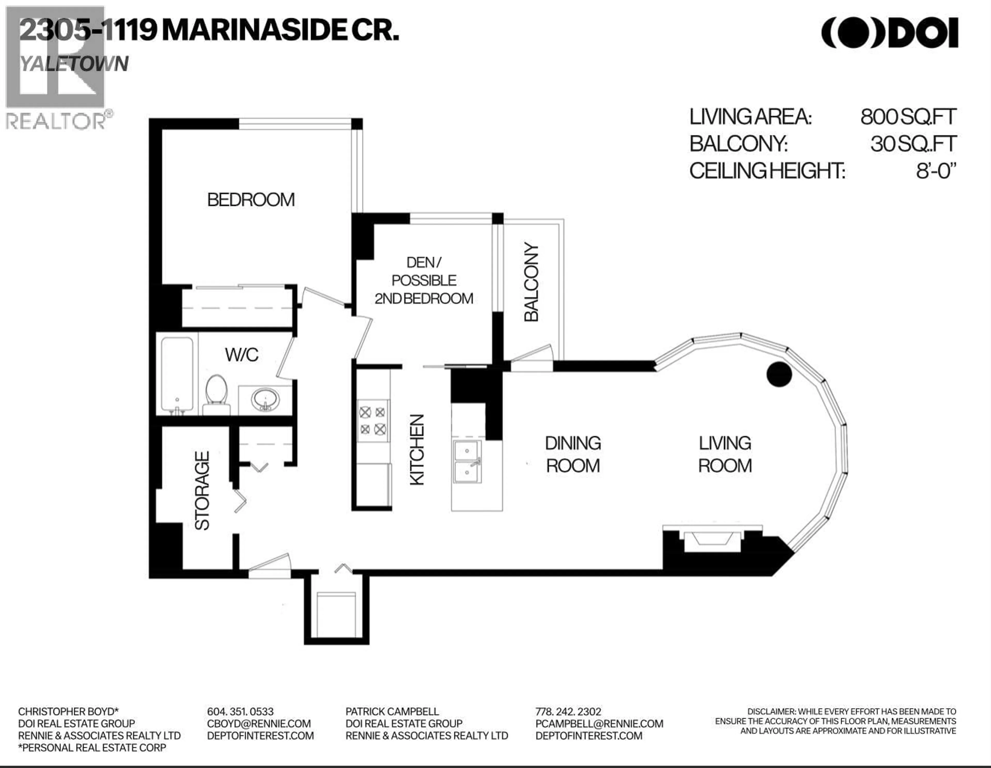 Floor plan for 2305 - 1199 MARINASIDE CRESCENT, Vancouver British Columbia V6Z2Y2