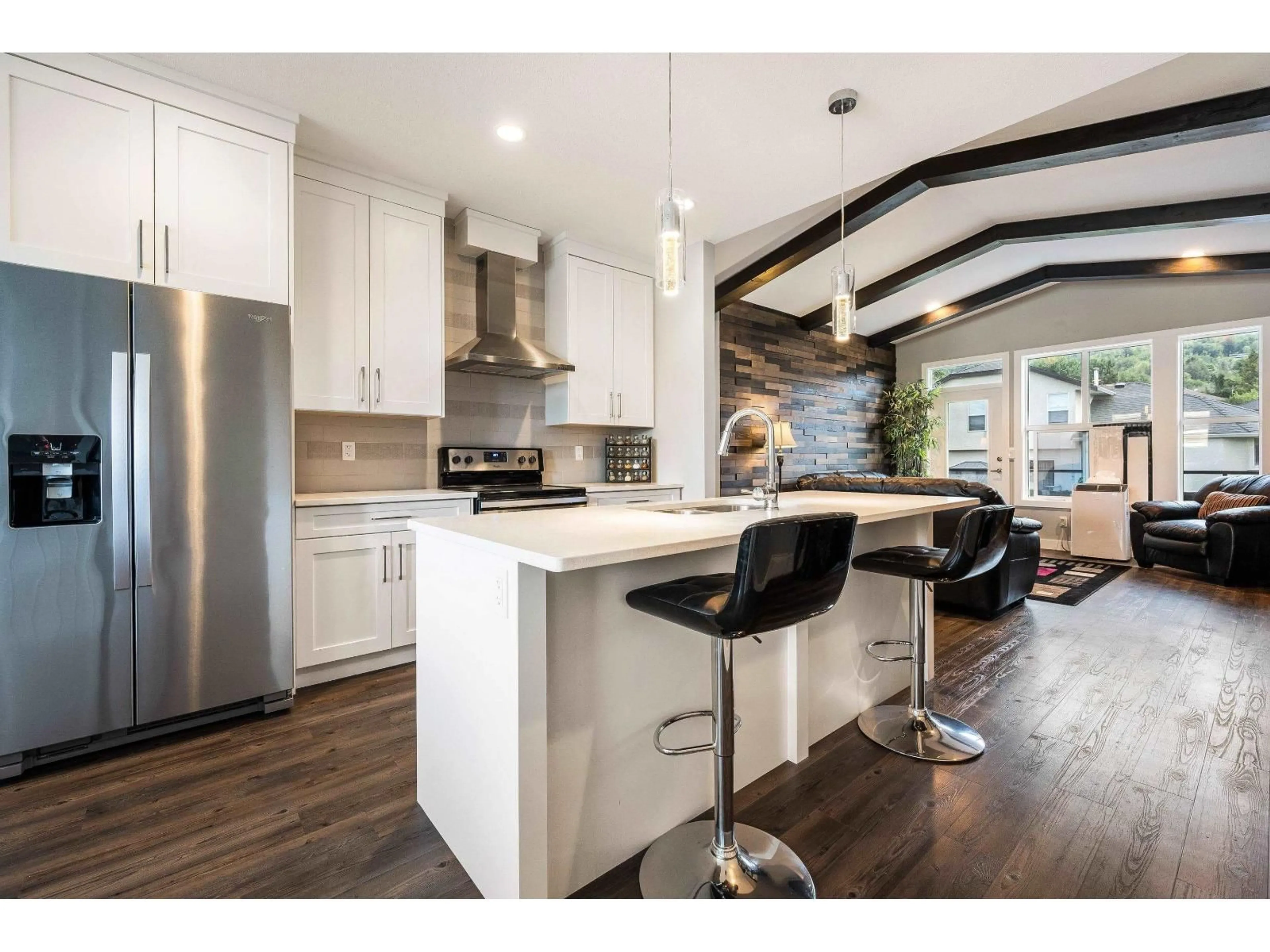 Open concept kitchen, wood/laminate floor for 7 - 5665 PROMONTORY ROAD, Chilliwack British Columbia V2R0Z9