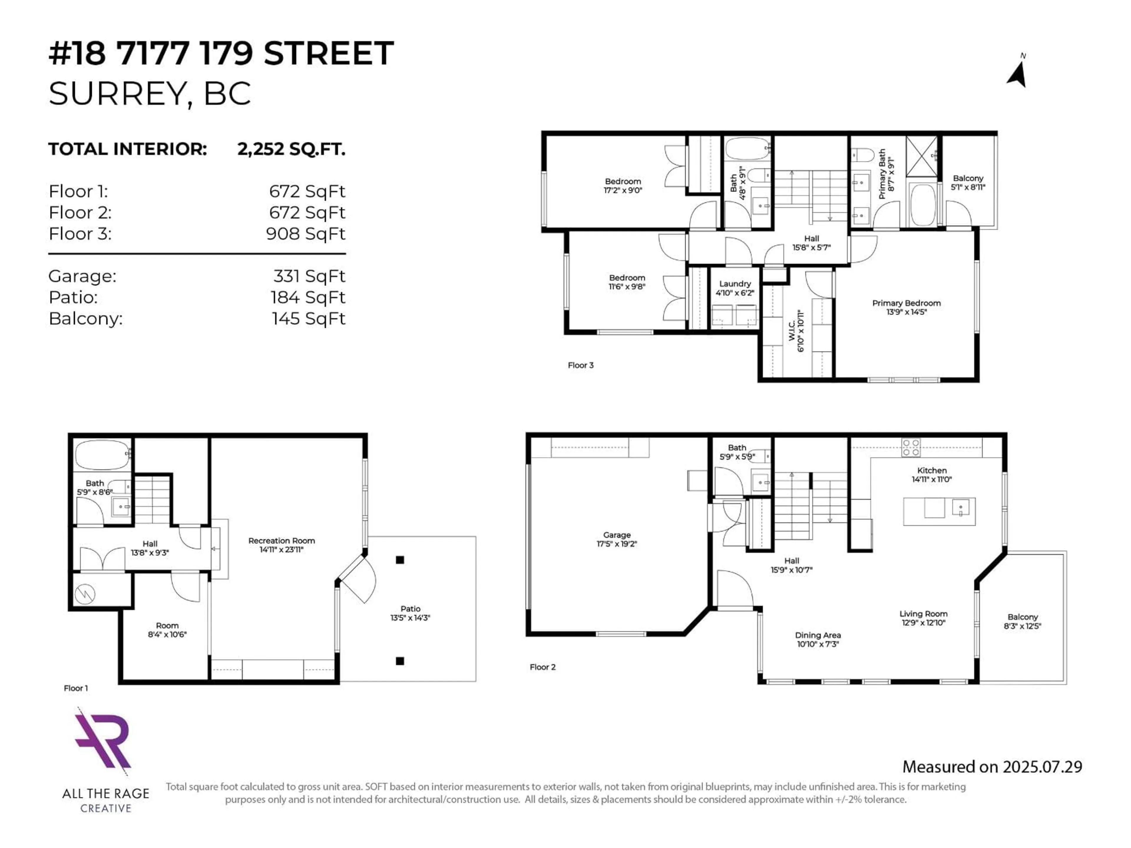 Floor plan for 18 - 7177 179TH, Surrey British Columbia V3S8C5