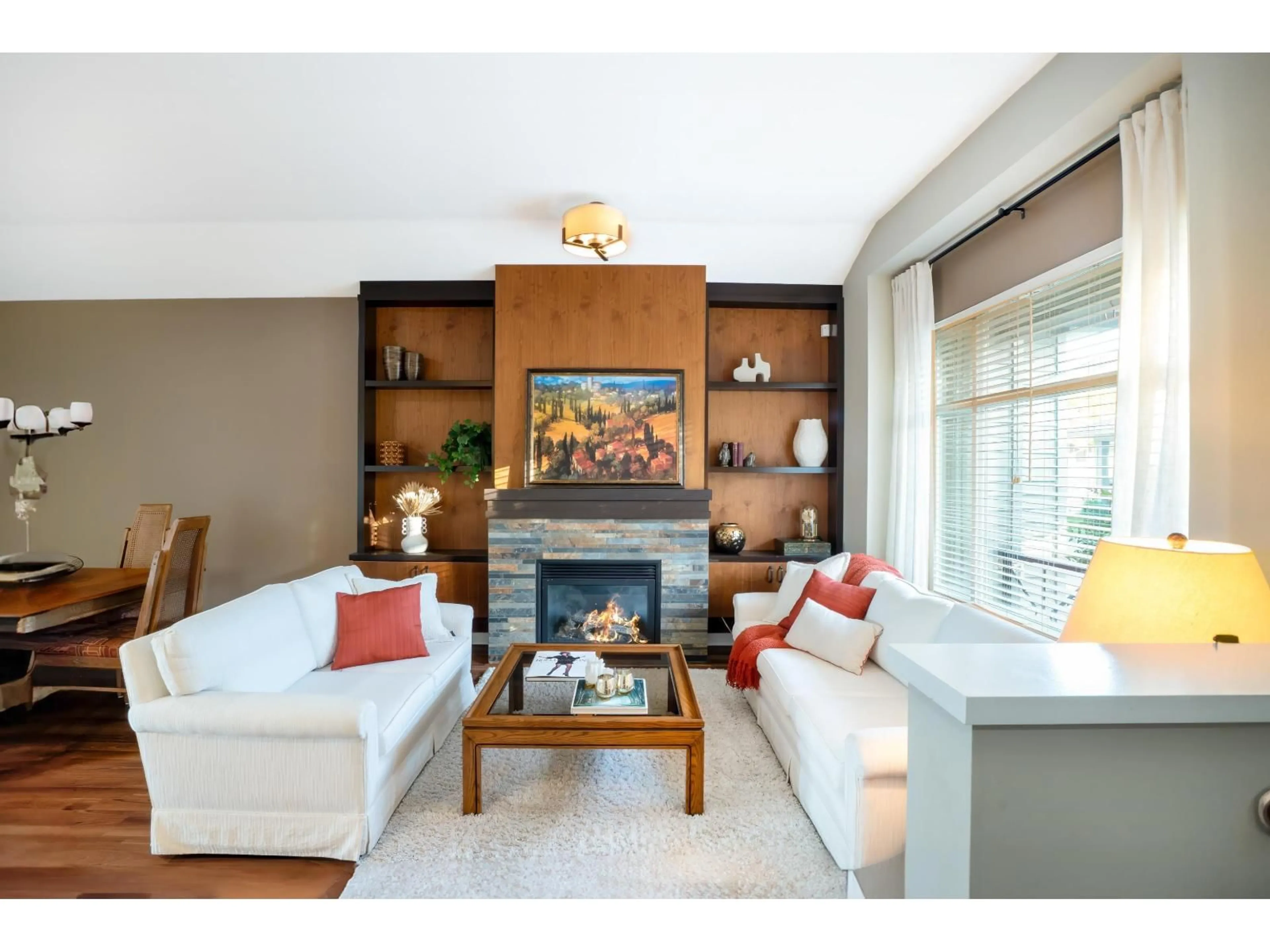 Living room with furniture, wood/laminate floor for 35 - 15188 62A, Surrey British Columbia V3S1W7