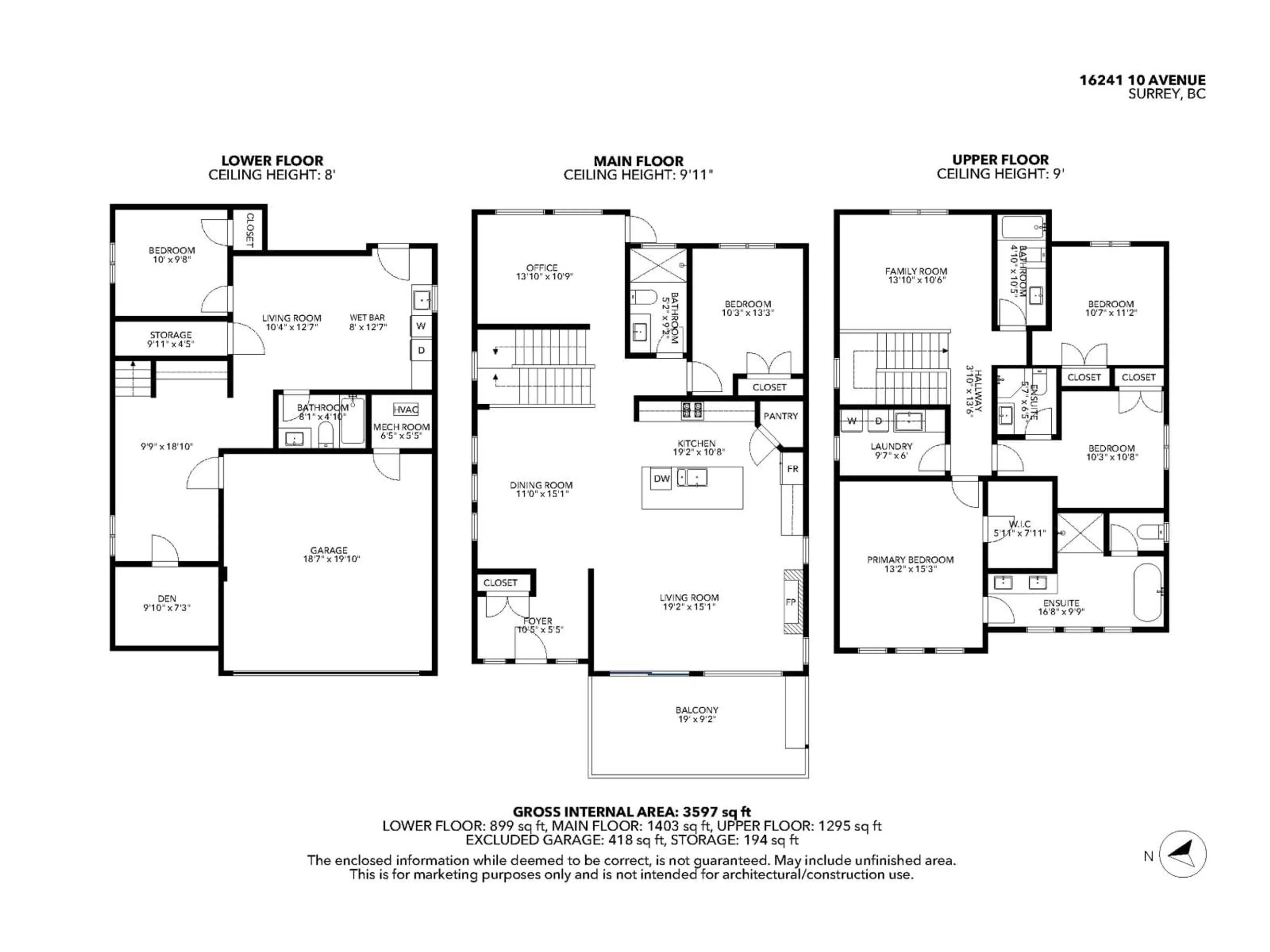 Floor plan for 16243 10, Surrey British Columbia V4A1A9