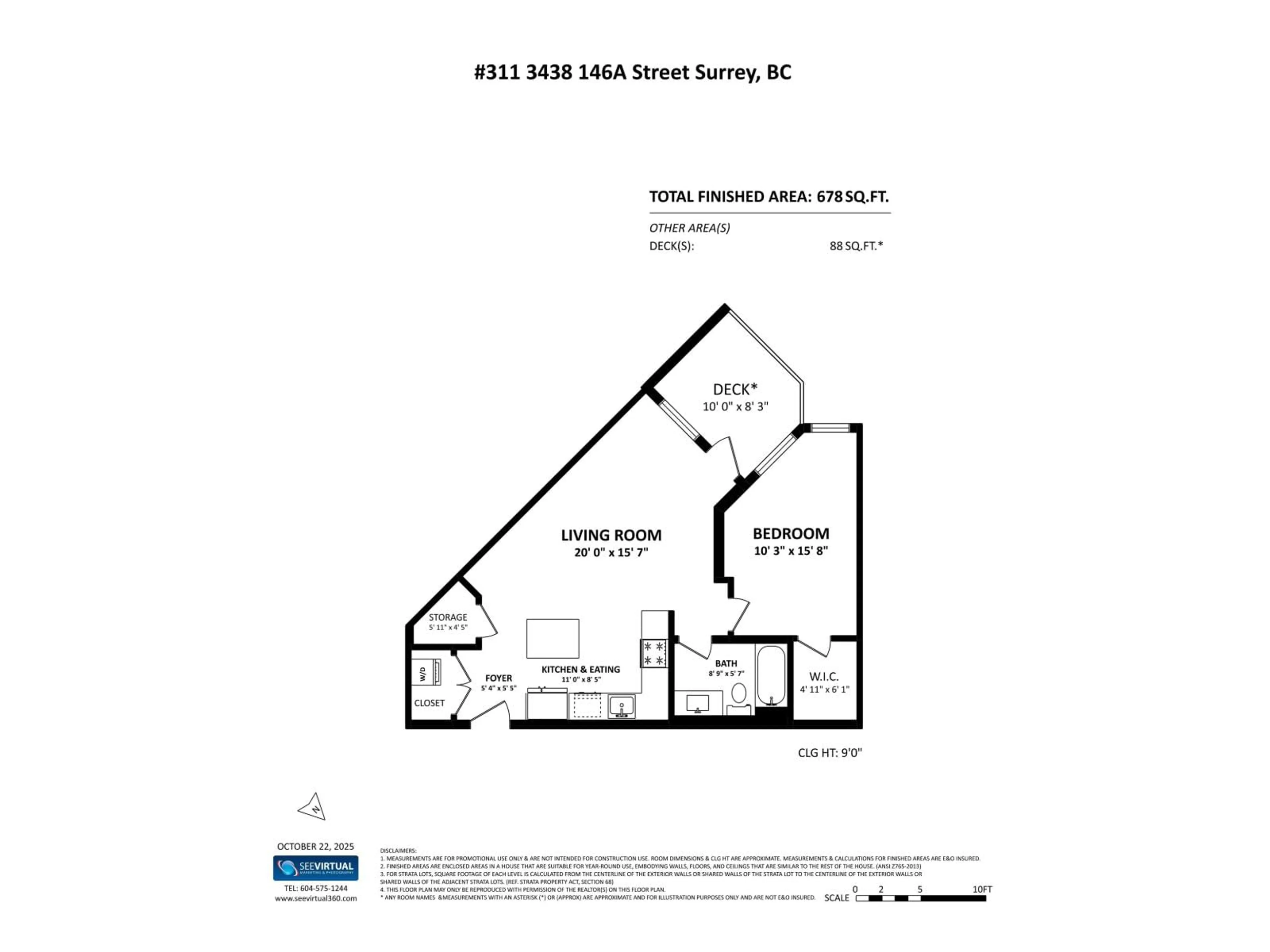 Floor plan for 311 - 3438 146A, Surrey British Columbia V4P0J1