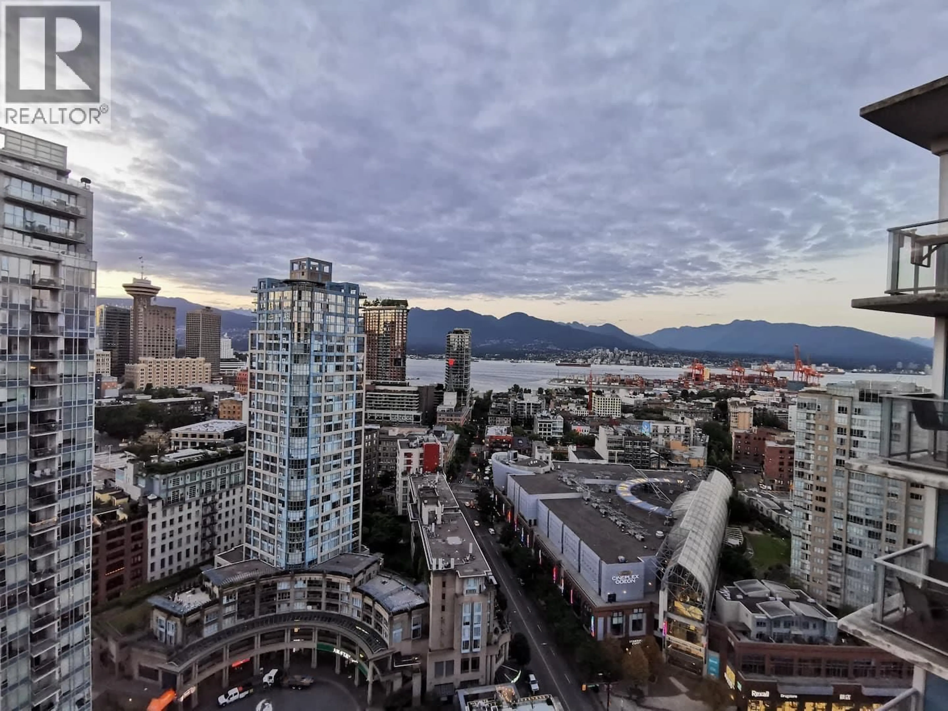 A pic from outside/outdoor area/front of a property/back of a property/a pic from drone, city buildings view from balcony for 3207 - 689 ABBOTT STREET, Vancouver British Columbia V6B0J2