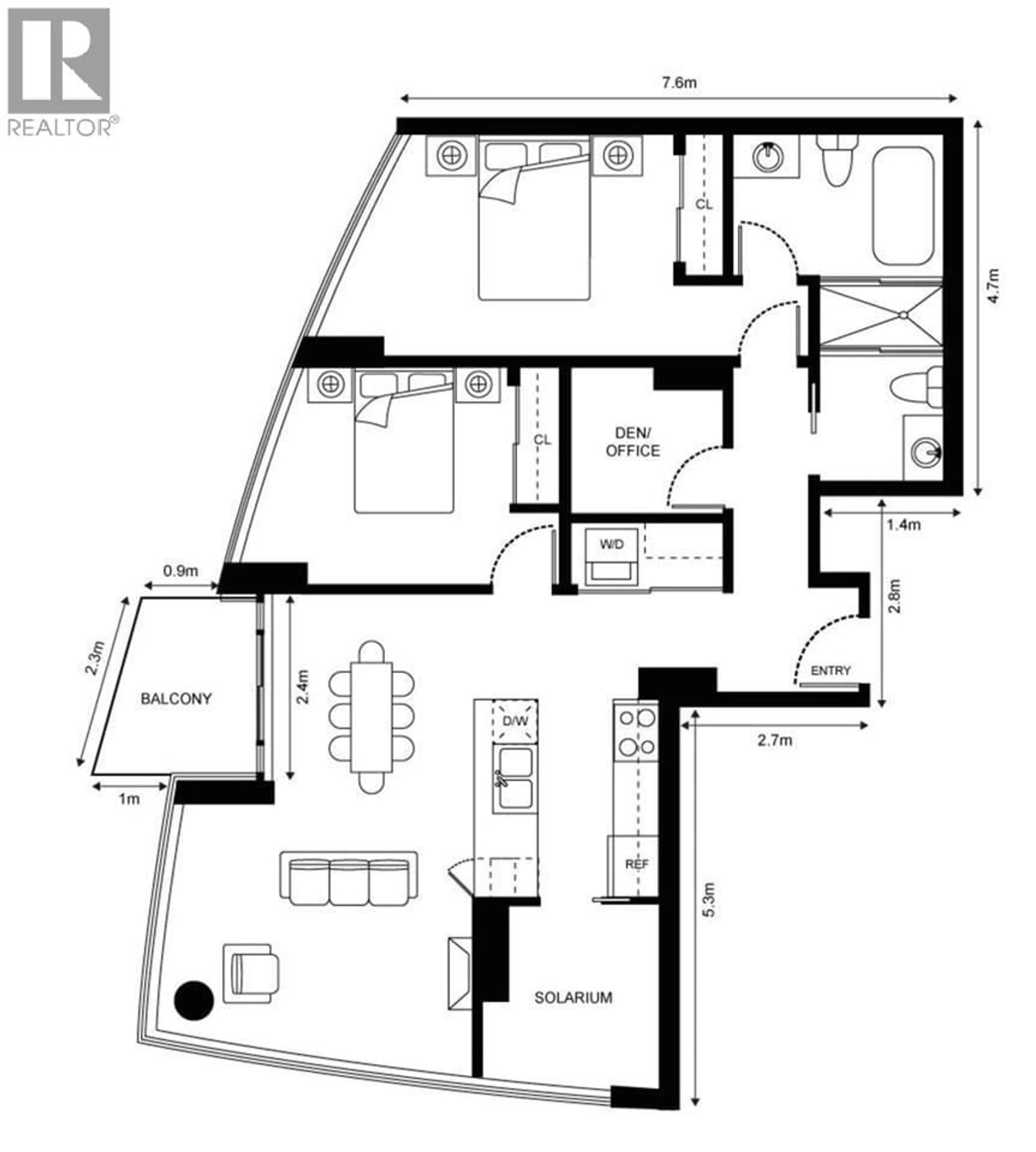 Floor plan for 3207 - 689 ABBOTT STREET, Vancouver British Columbia V6B0J2