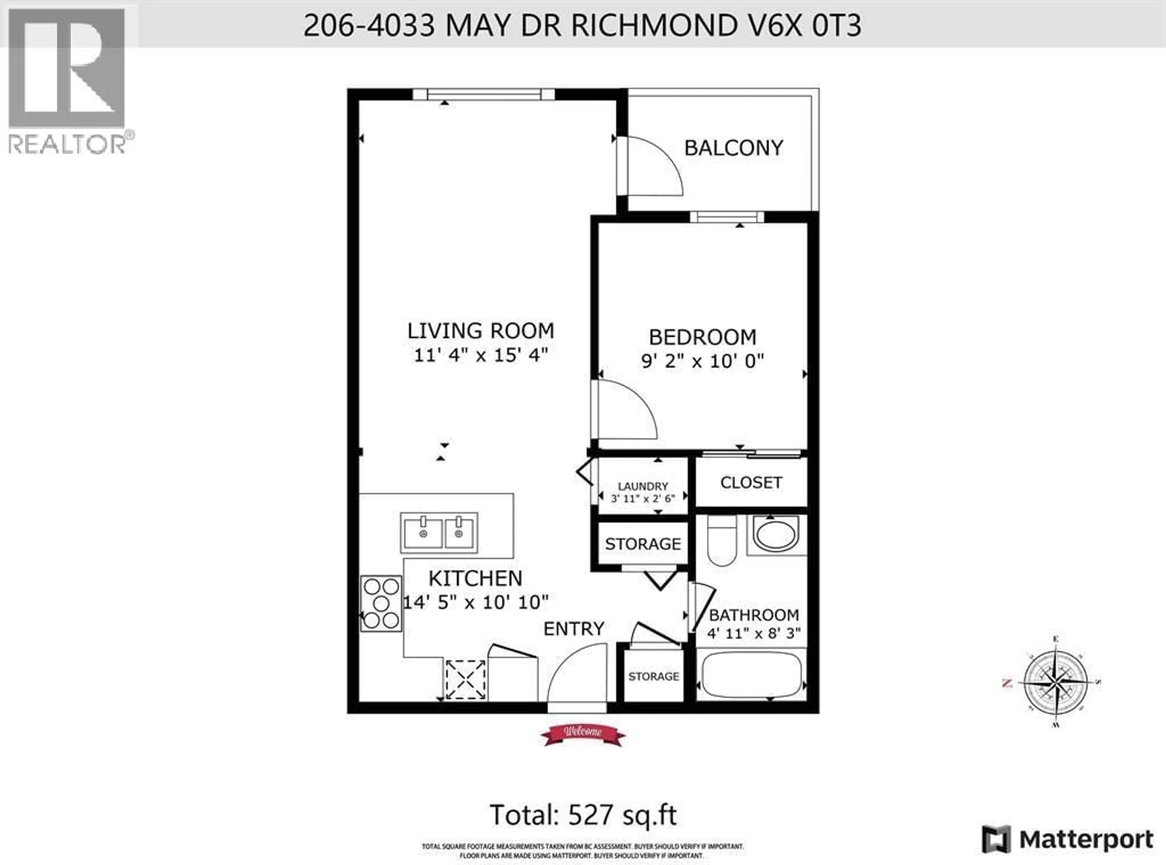 Floor plan for 206 - 4033 MAY DRIVE, Richmond British Columbia V6X0T3