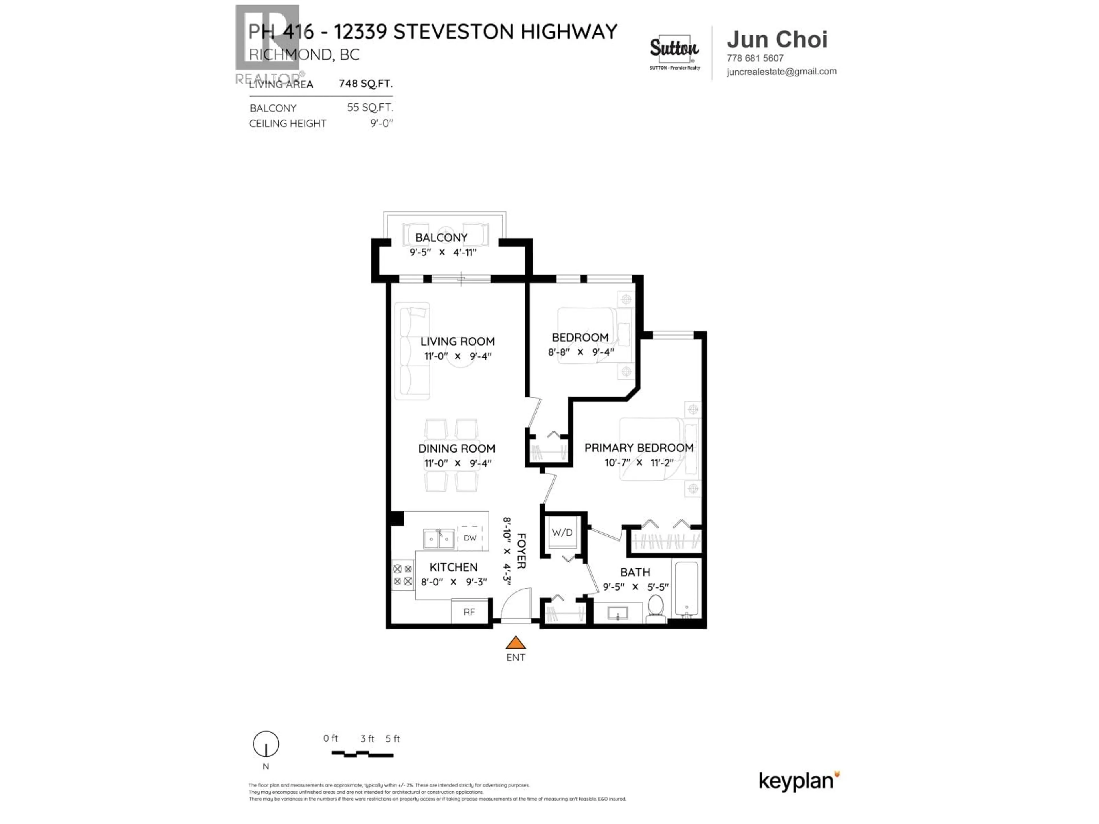 Floor plan for 416 - 12339 STEVESTON HIGHWAY, Richmond British Columbia V6W0B4