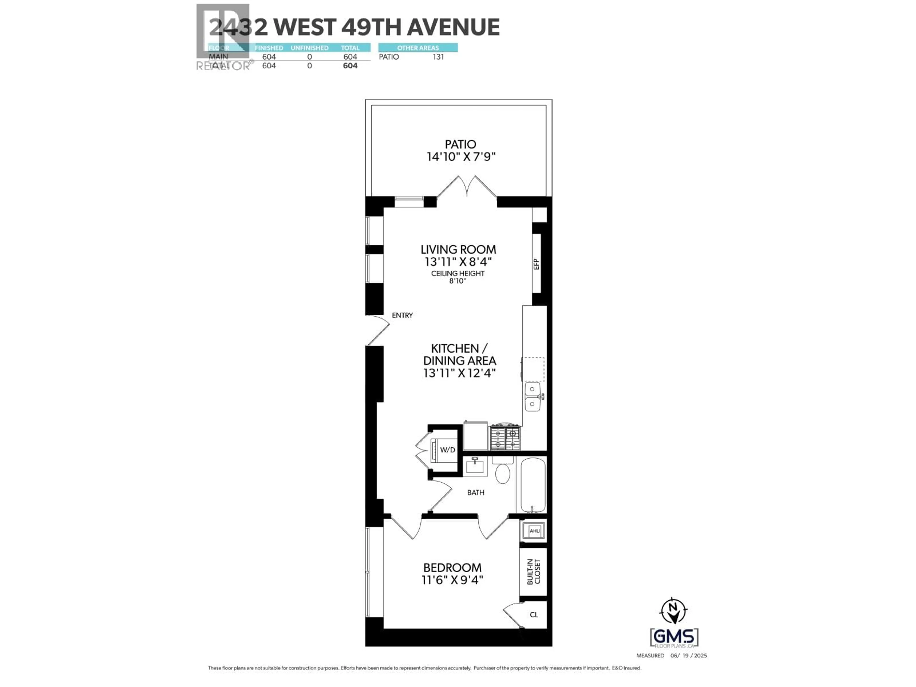Floor plan for 2438 49TH AVENUE, Vancouver British Columbia V6M2V3