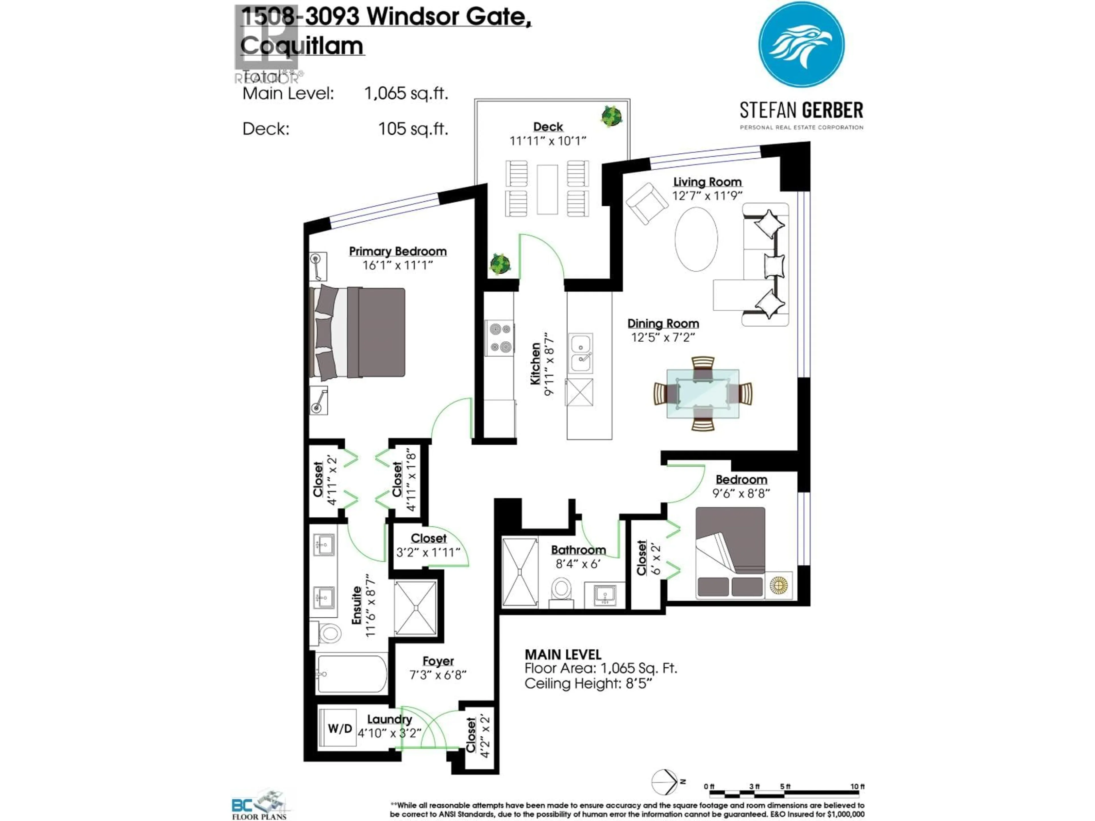 Floor plan for 1508 - 3093 WINDSOR GATE, Coquitlam British Columbia V3B0N2