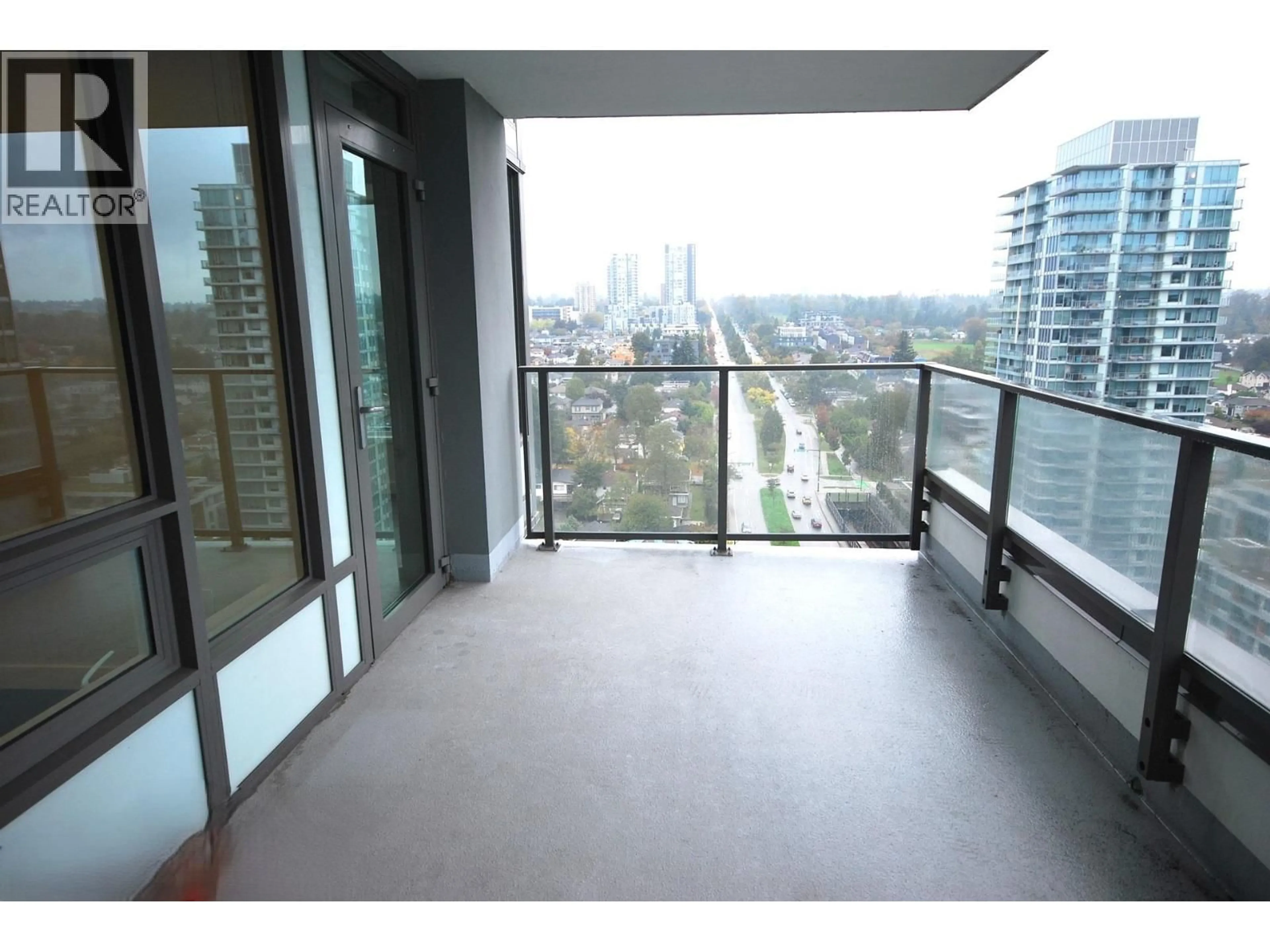 Balcony in the apartment, city buildings view from balcony for 1905 - 8189 CAMBIE STREET, Vancouver British Columbia V6P0G6