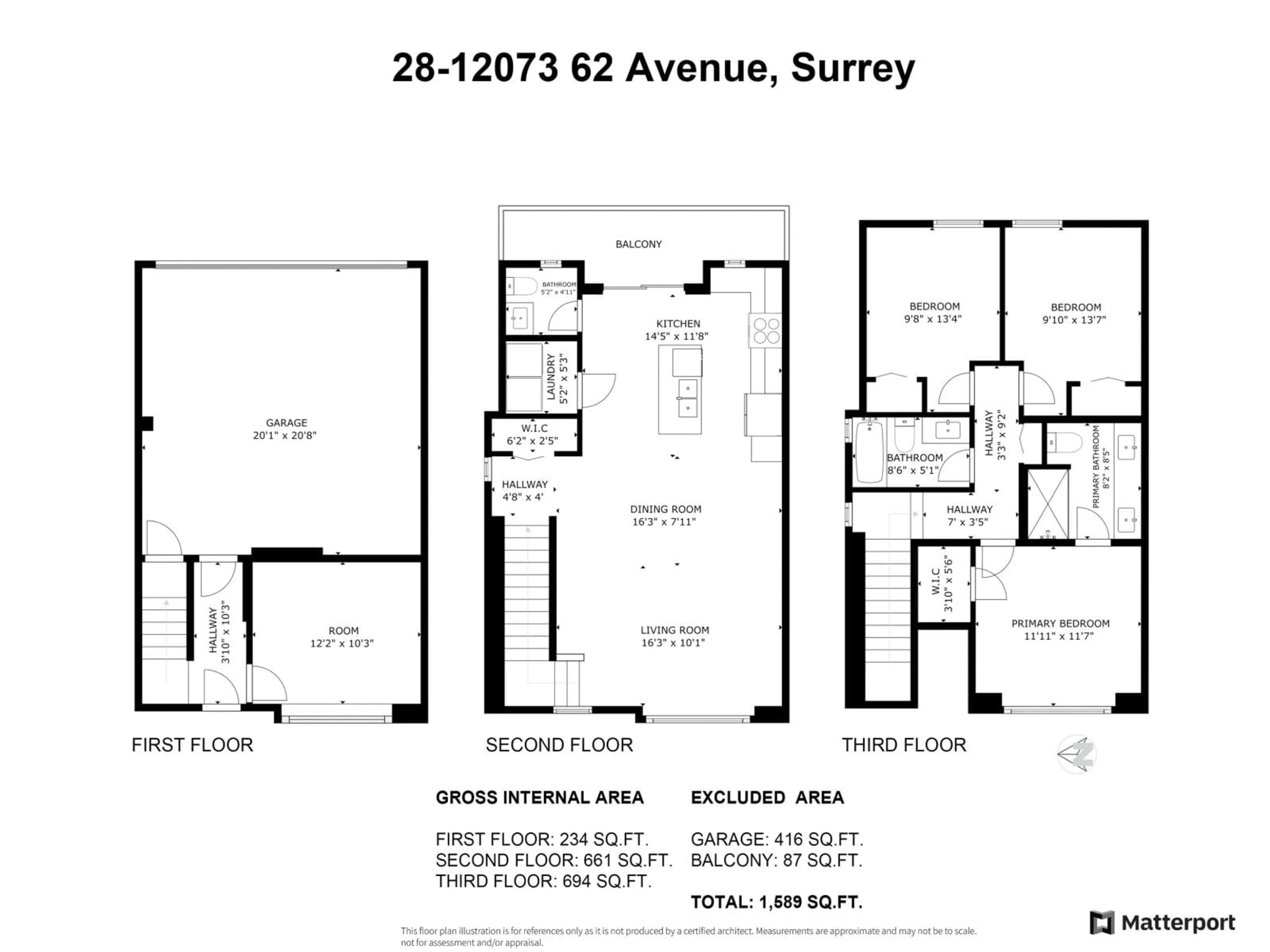 Floor plan for 28 - 12073 62, Surrey British Columbia V3X0K4