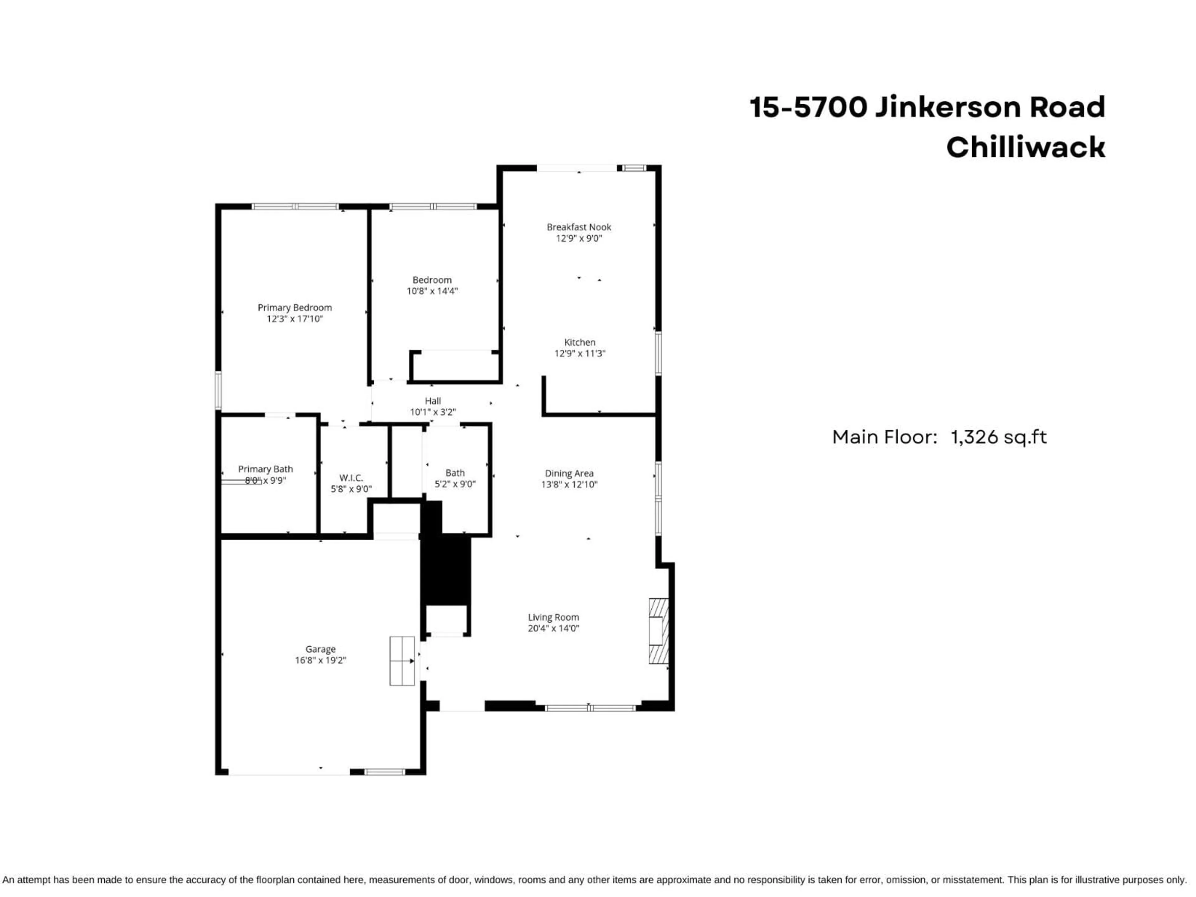 Floor plan for 15 - 5700 JINKERSON ROAD, Chilliwack British Columbia V2R5N6