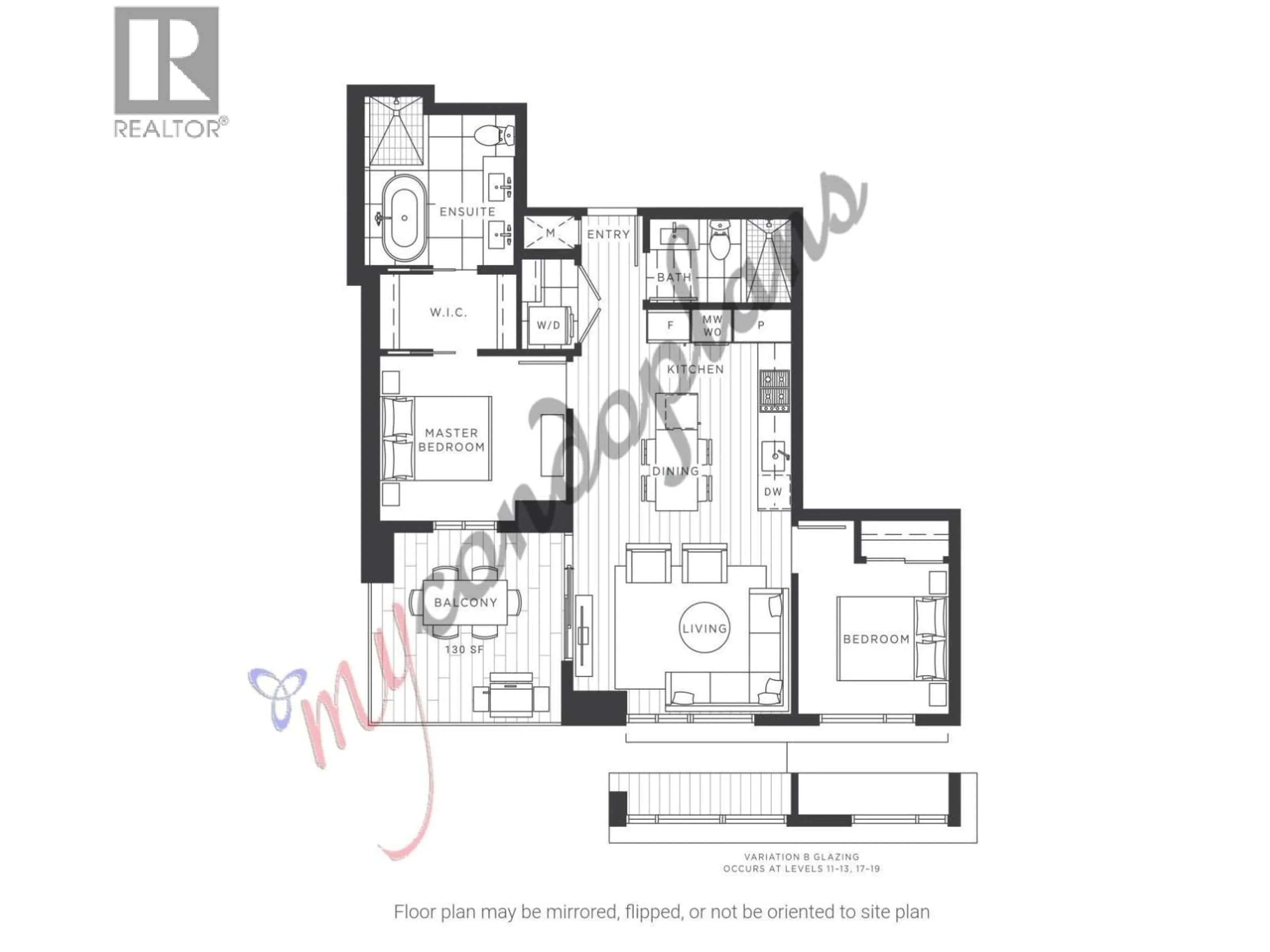 Floor plan for 1504 - 7418 PAULSON STREET, Vancouver British Columbia V6P0K2