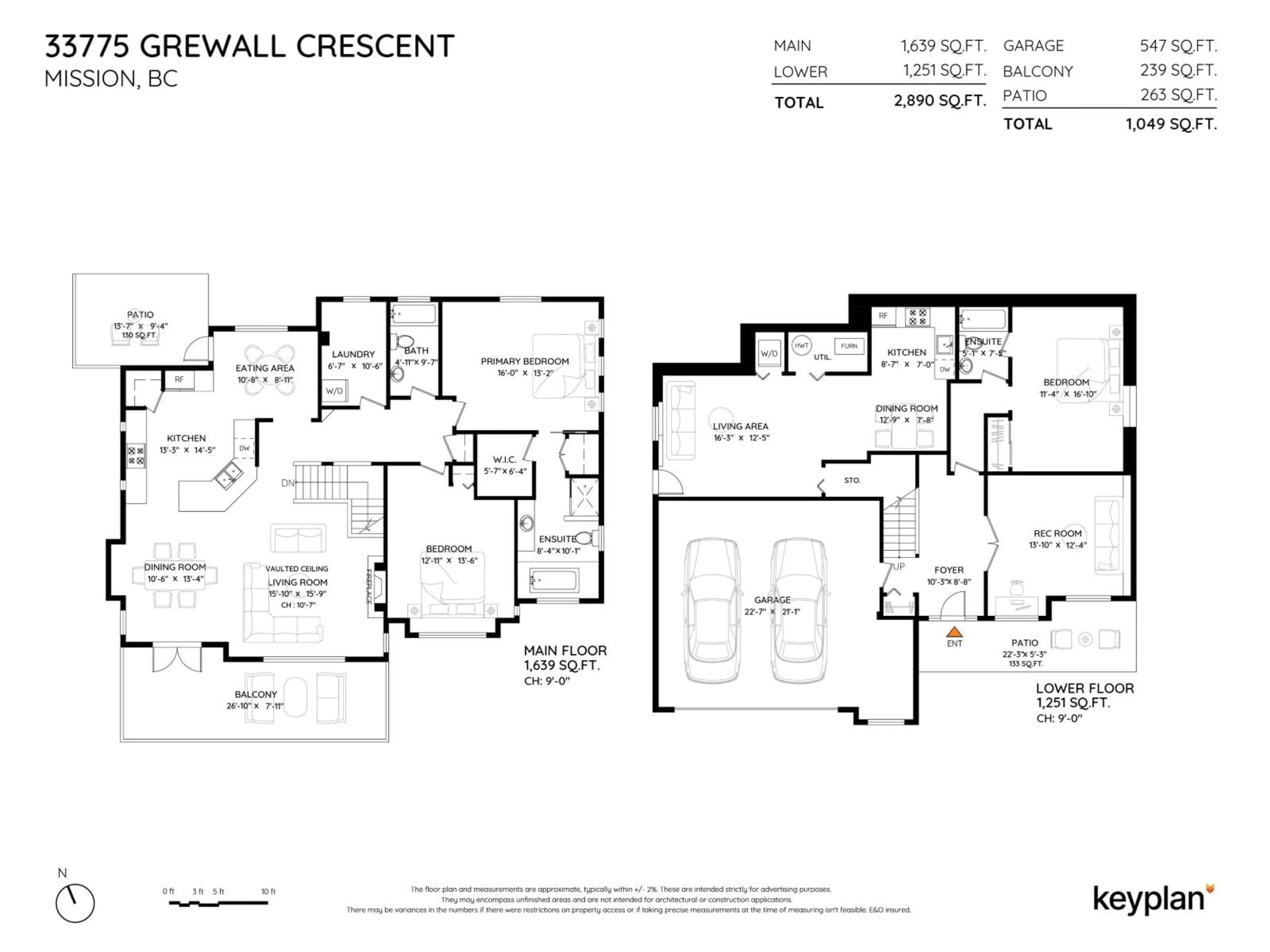 Floor plan for 33775 GREWALL, Mission British Columbia V2V7B7