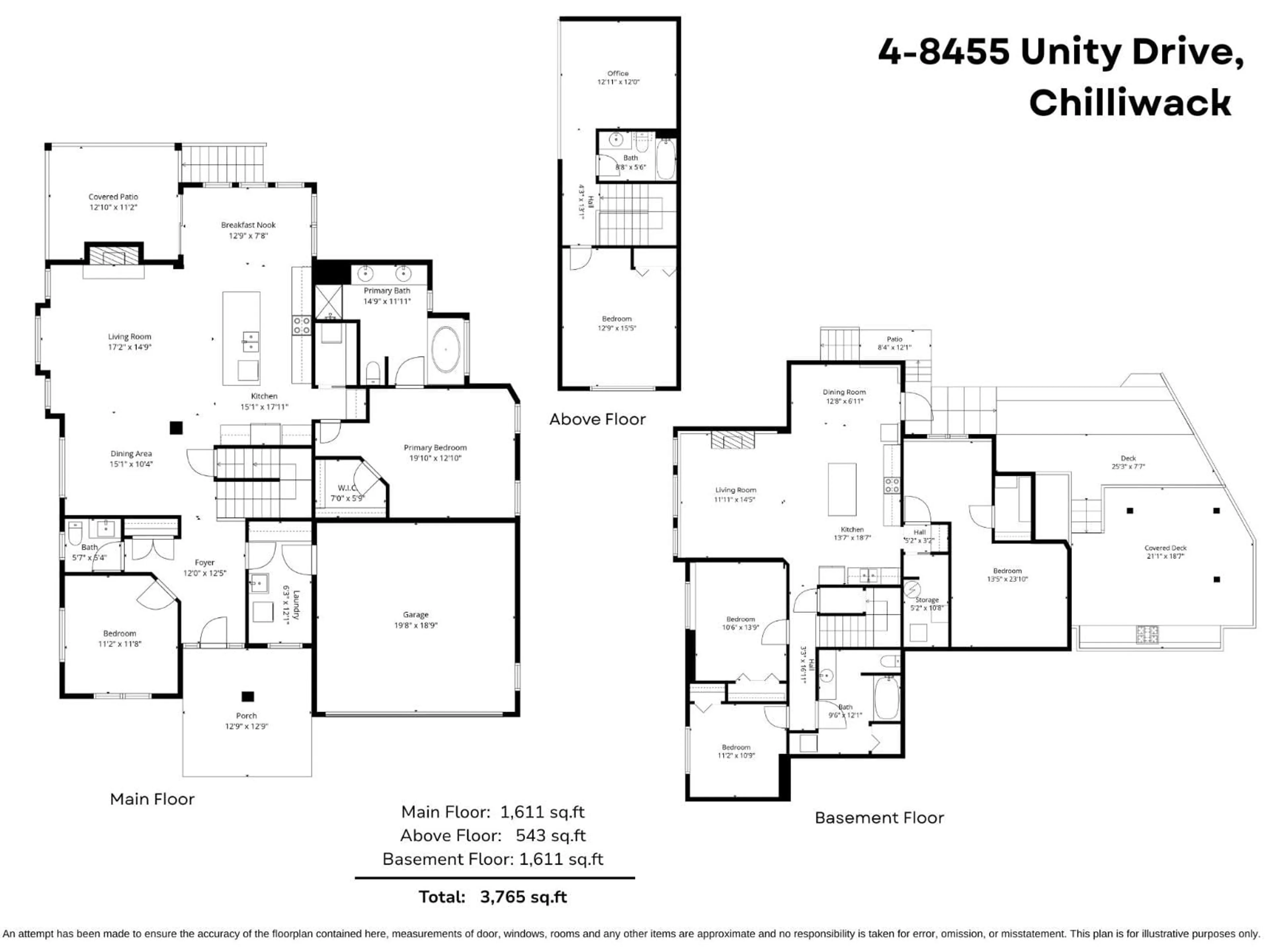 Floor plan for 4 - 8455 UNITY DRIVE, Chilliwack British Columbia V4Z0B8