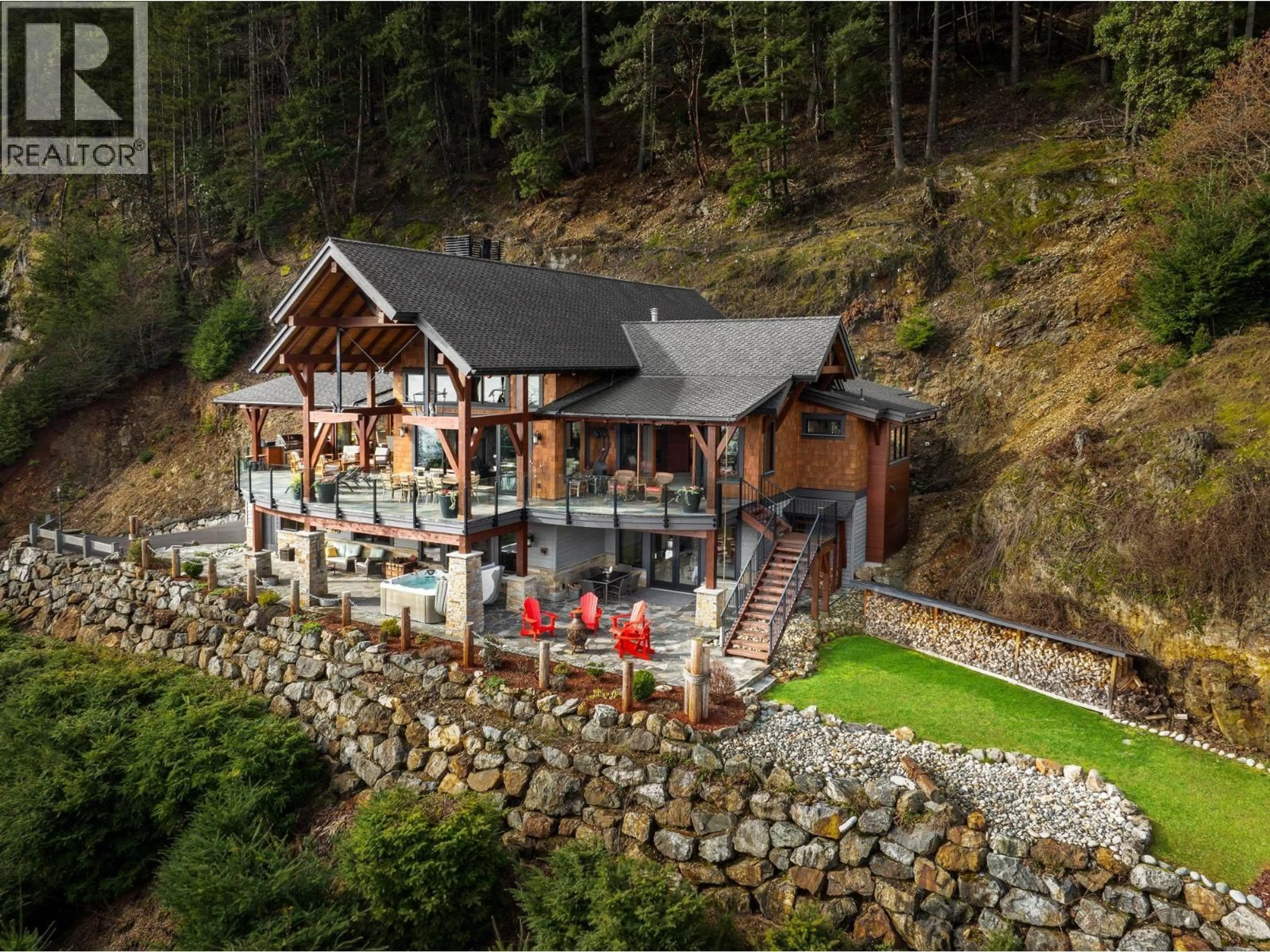 A pic from outside/outdoor area/front of a property/back of a property/a pic from drone, unknown for 800 TAYLOR ROAD, Bowen Island British Columbia V0N1G1