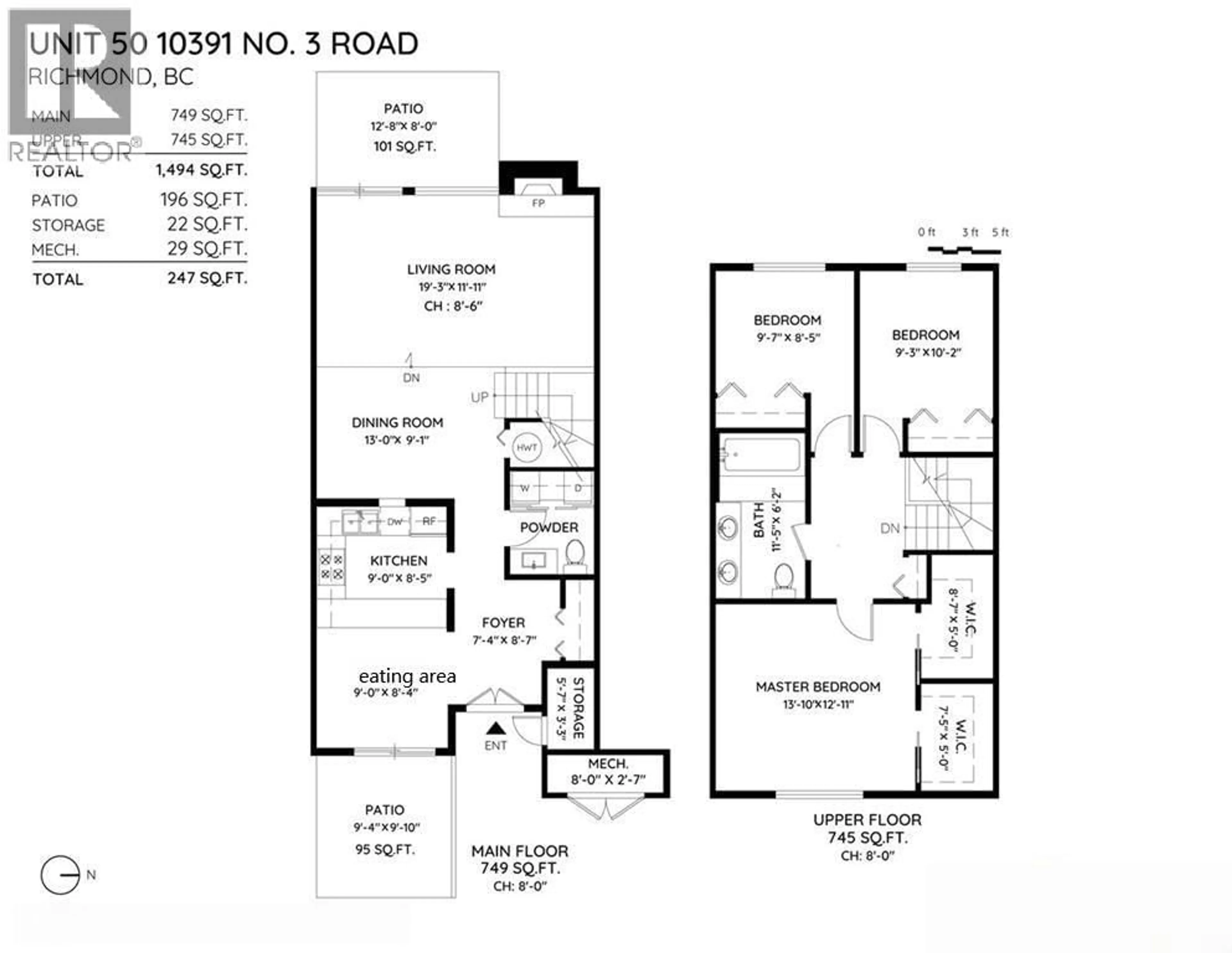 Floor plan for 50 - 10391 NO. 3 ROAD, Richmond British Columbia V7A4V2