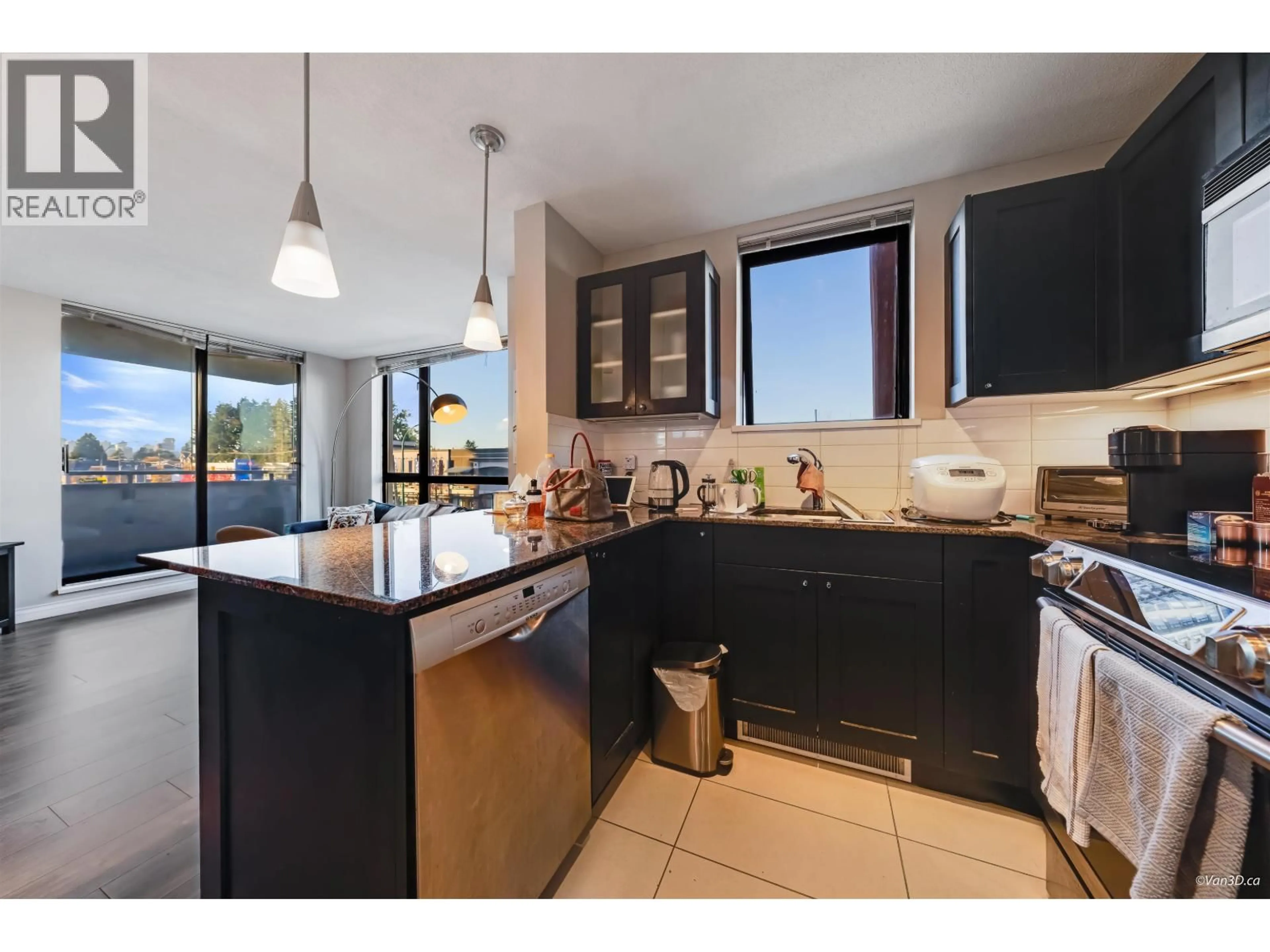 Standard kitchen, ceramic/tile floor for 301 - 7225 ACORN AVENUE, Burnaby British Columbia V5E0A9