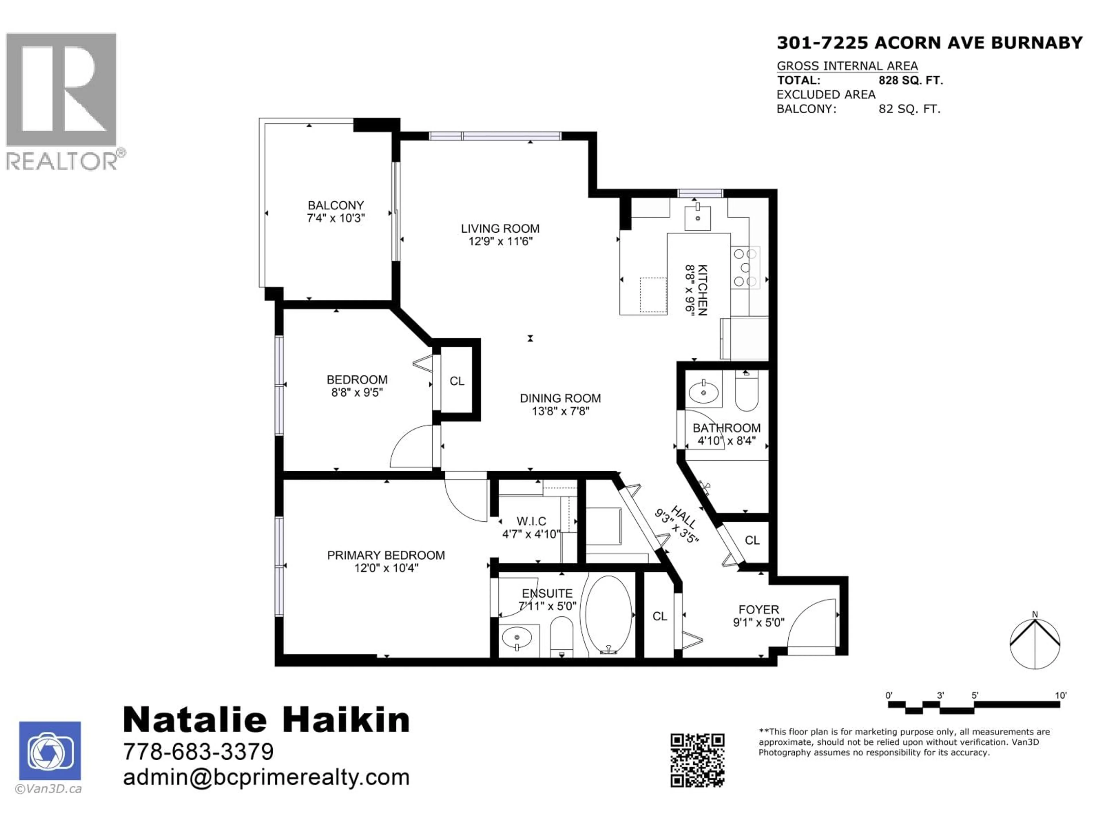 Floor plan for 301 - 7225 ACORN AVENUE, Burnaby British Columbia V5E0A9