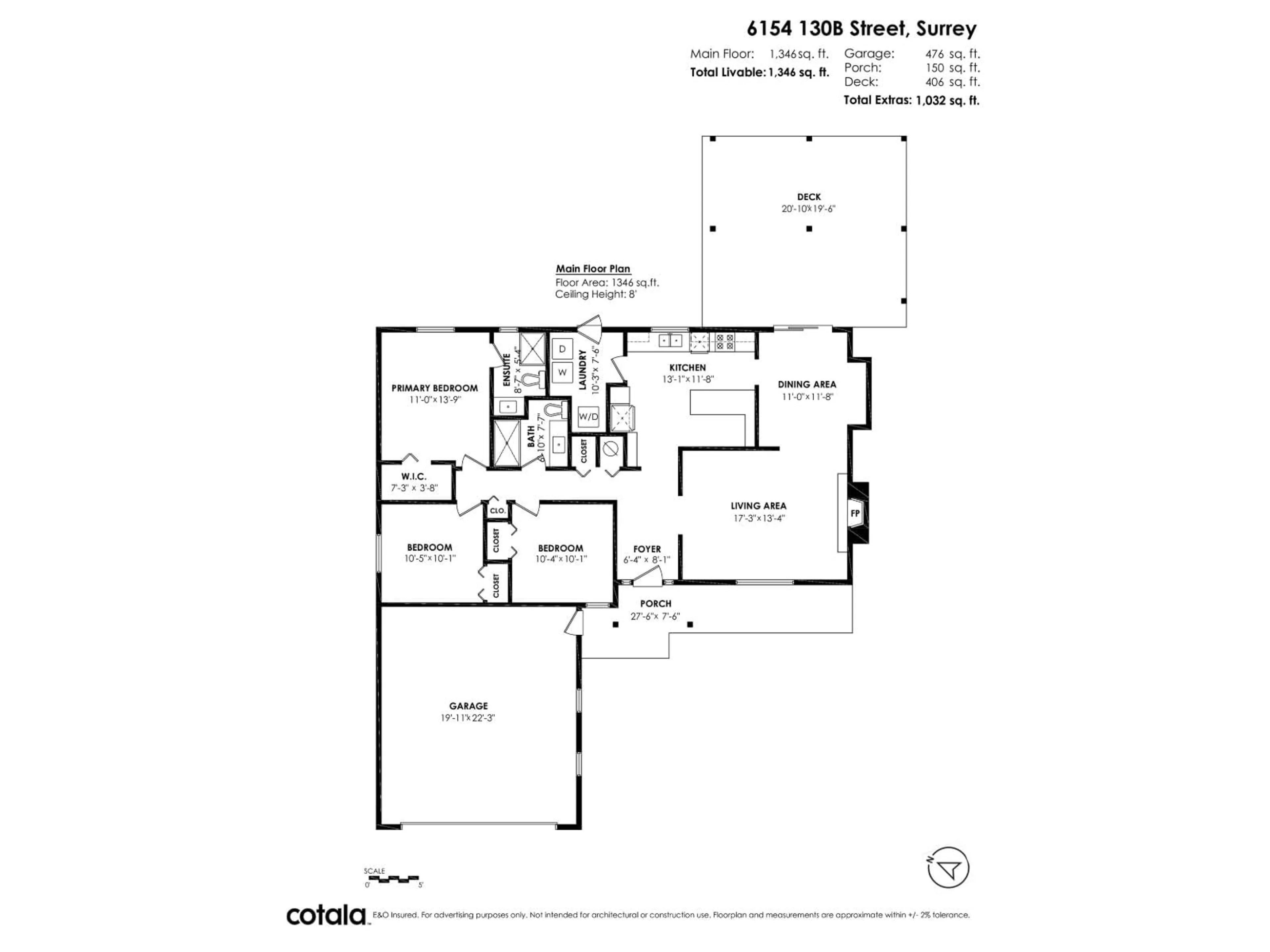 Floor plan for 6154 130B, Surrey British Columbia V3X2G9