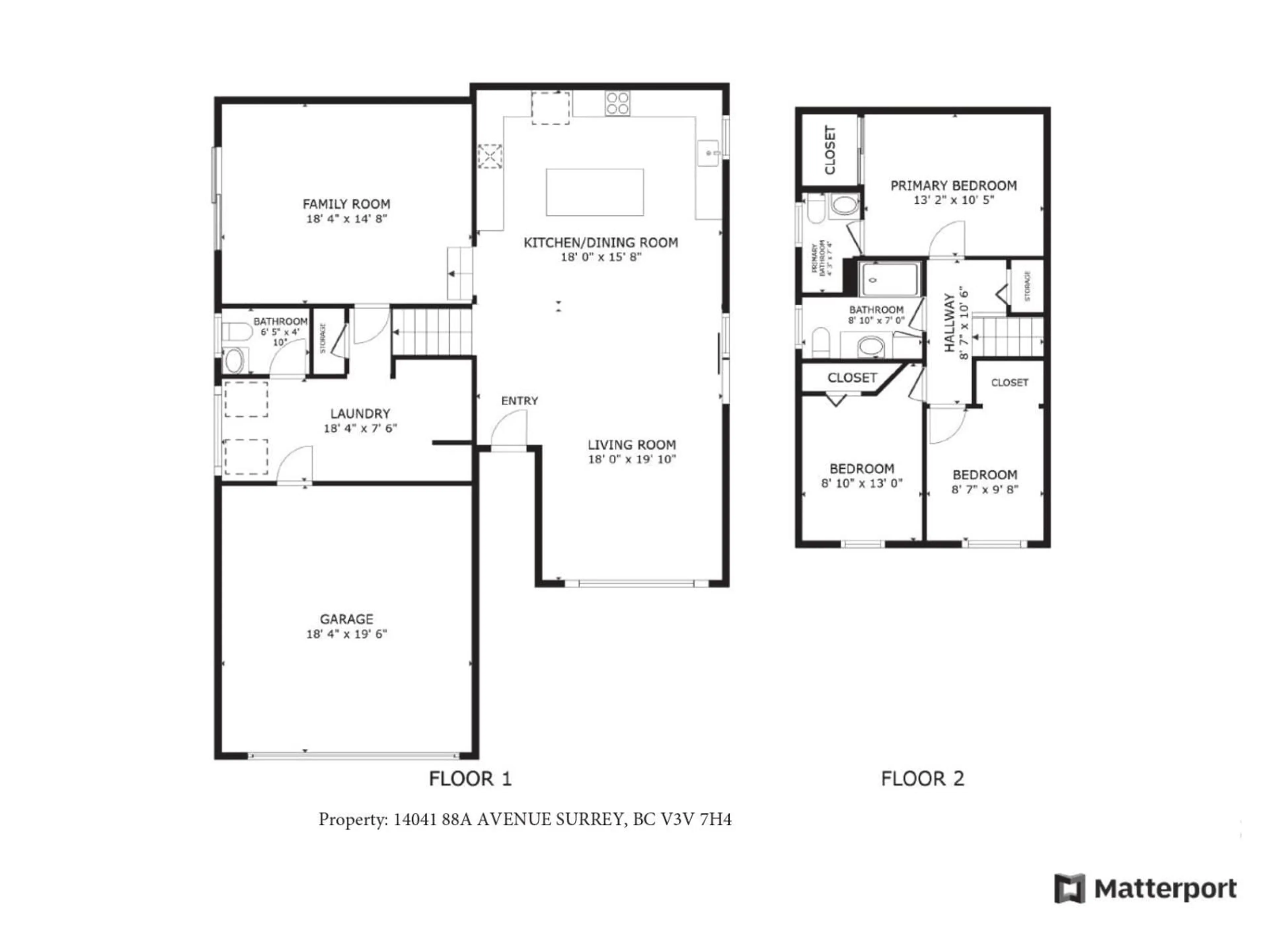 Floor plan for 14041 88A, Surrey British Columbia V3V7H4