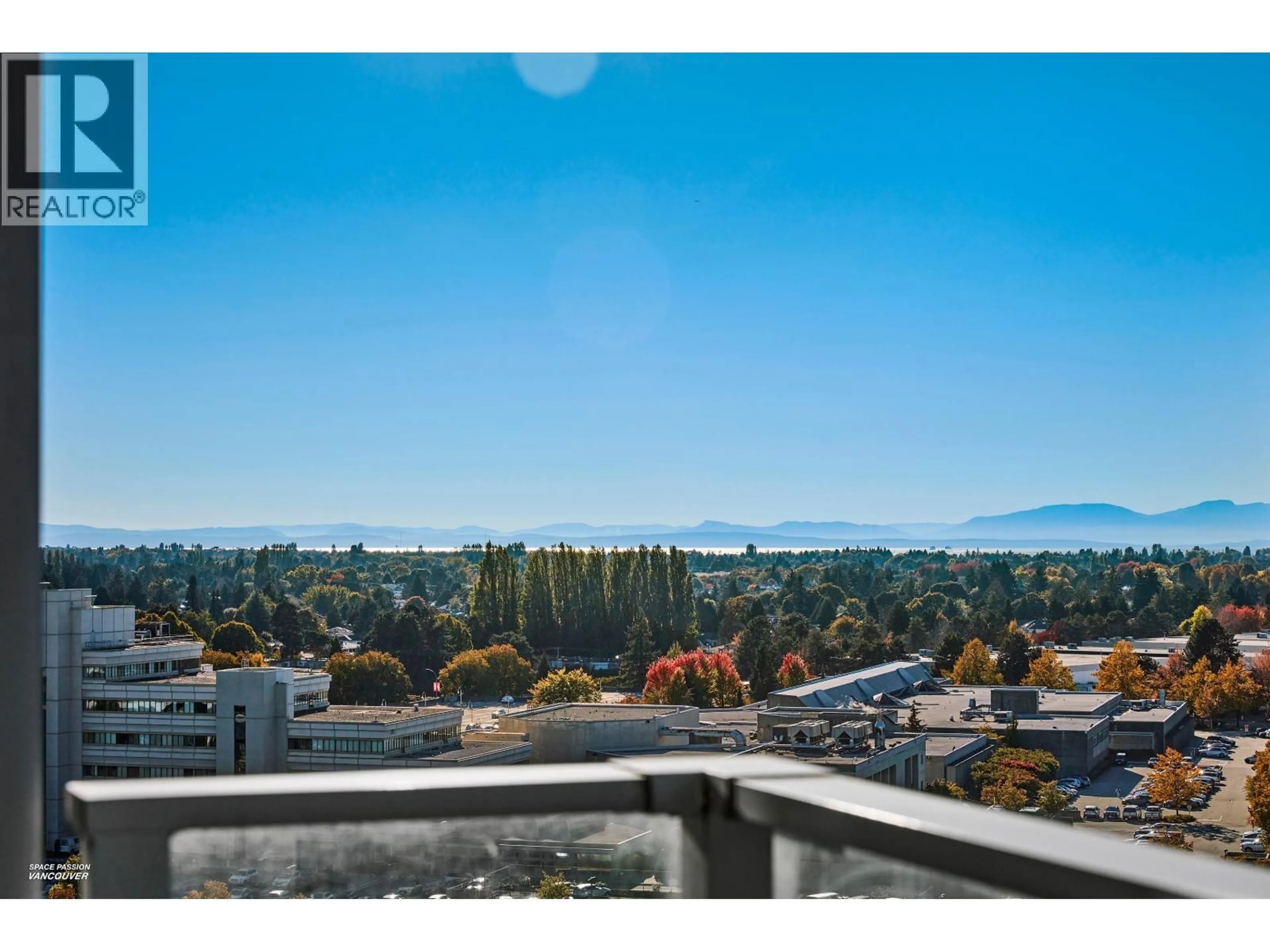 A pic from outside/outdoor area/front of a property/back of a property/a pic from drone, mountain view for 1706 - 7488 LANSDOWNE ROAD, Richmond British Columbia V7C0B9