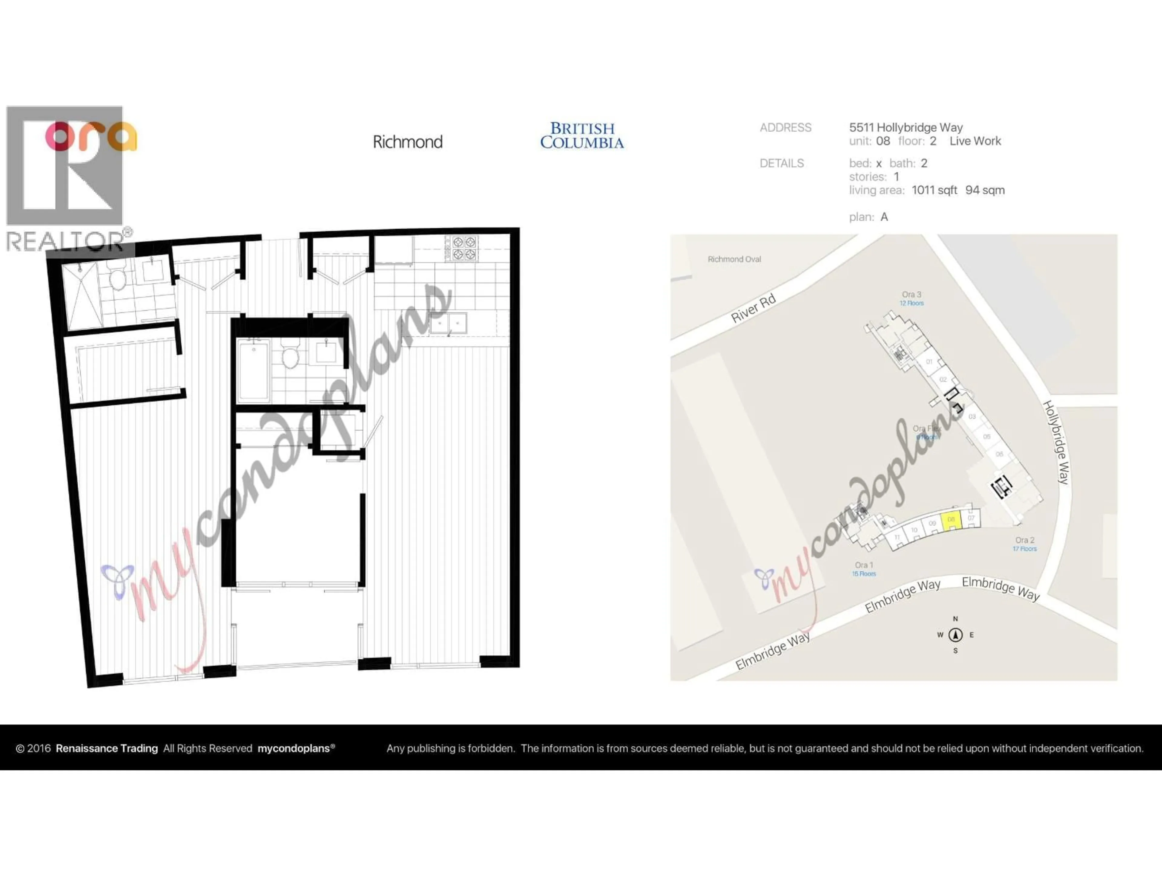 Floor plan for 2008 - 5511 HOLLYBRIDGE WAY, Richmond British Columbia V7C4N3