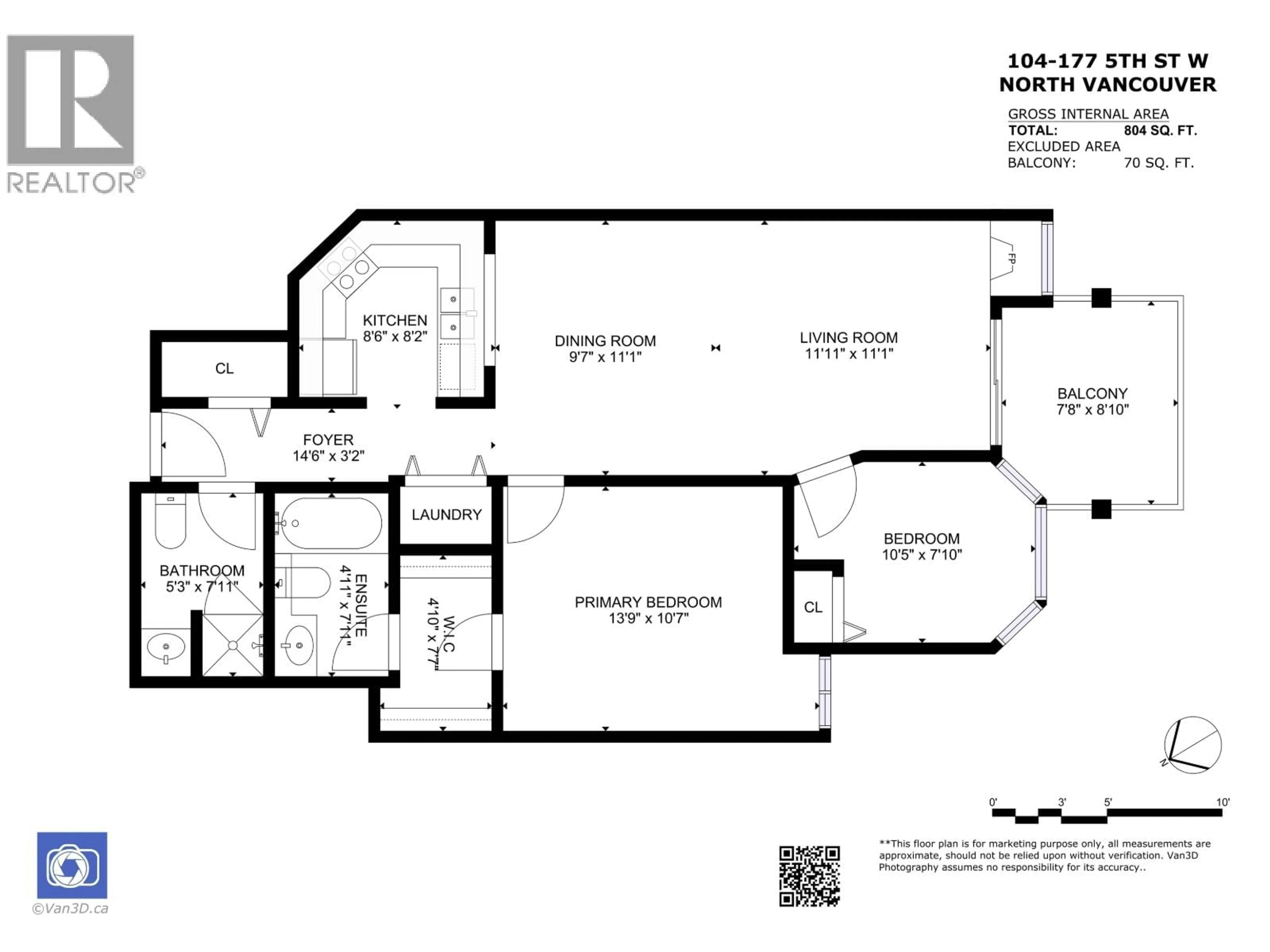Floor plan for 104 - 177 5TH STREET, Vancouver British Columbia V7M1J6