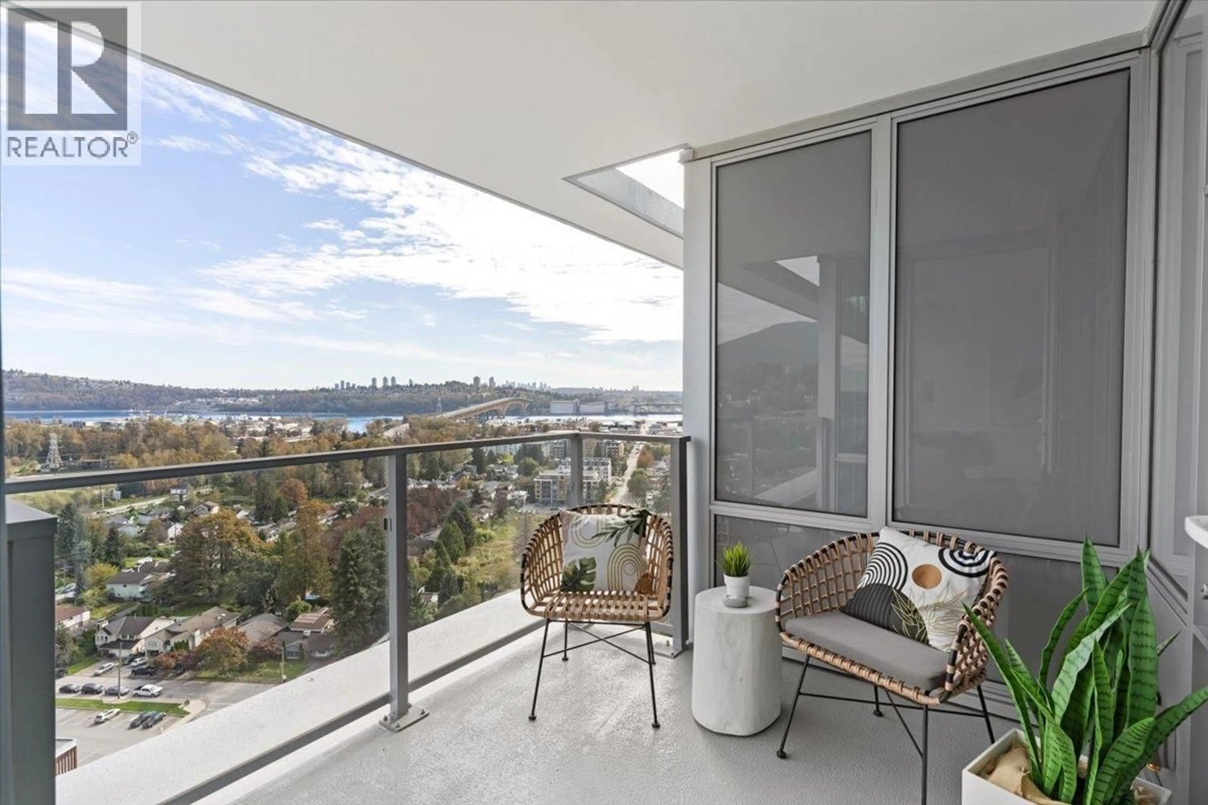 Balcony in the apartment, water/lake/river/ocean view for 2205 - 1500 FERN STREET, North Vancouver British Columbia V7J0E6