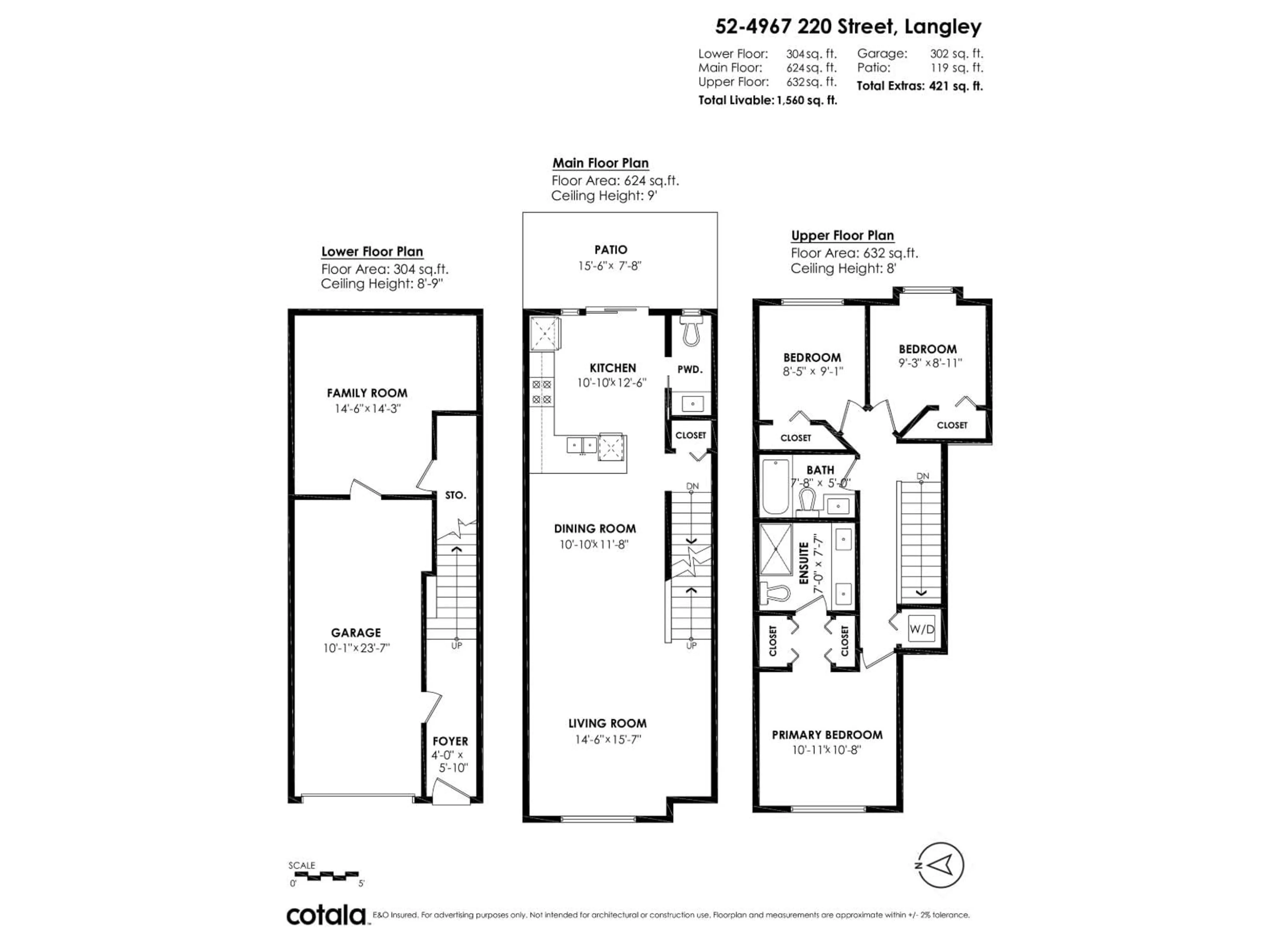 Floor plan for 52 - 4967 220, Langley British Columbia V3A0G3
