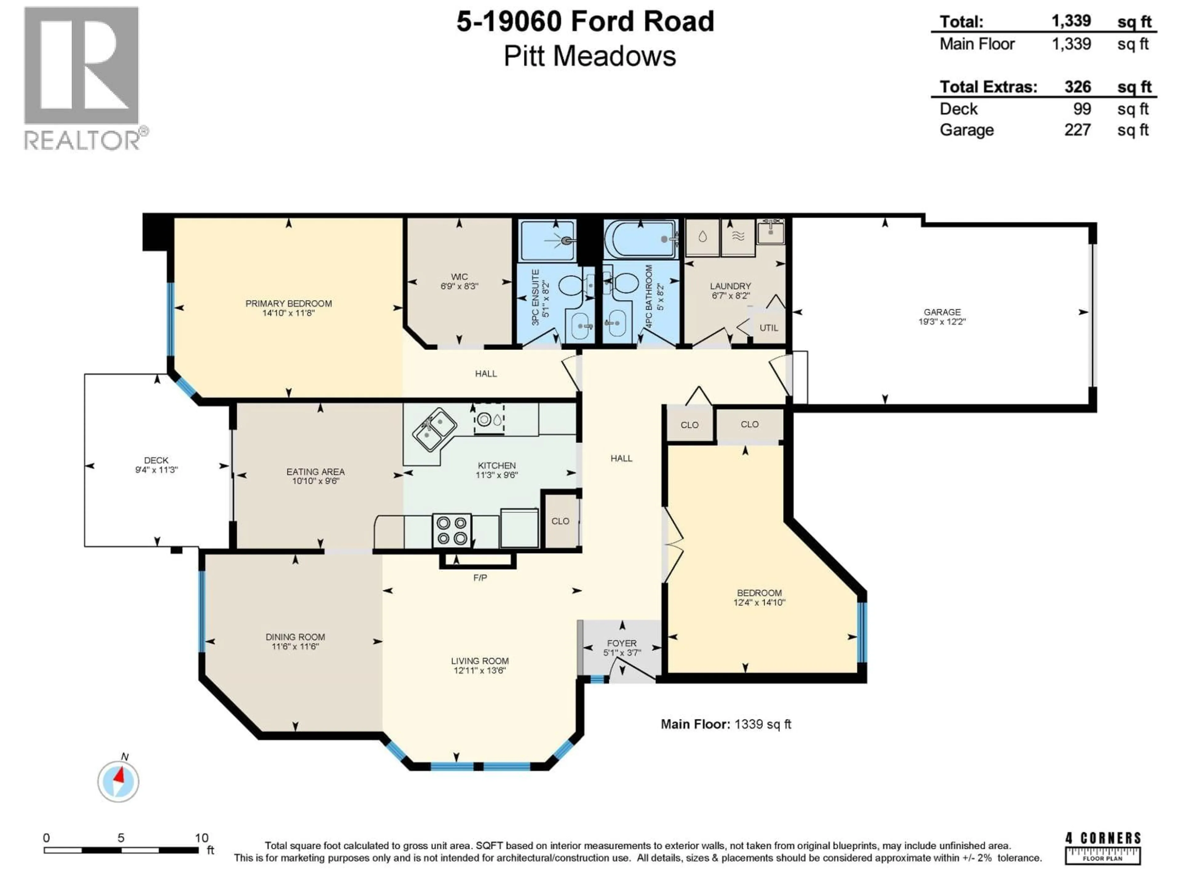 Floor plan for 5 - 19060 FORD ROAD, Pitt Meadows British Columbia V3Y2M2