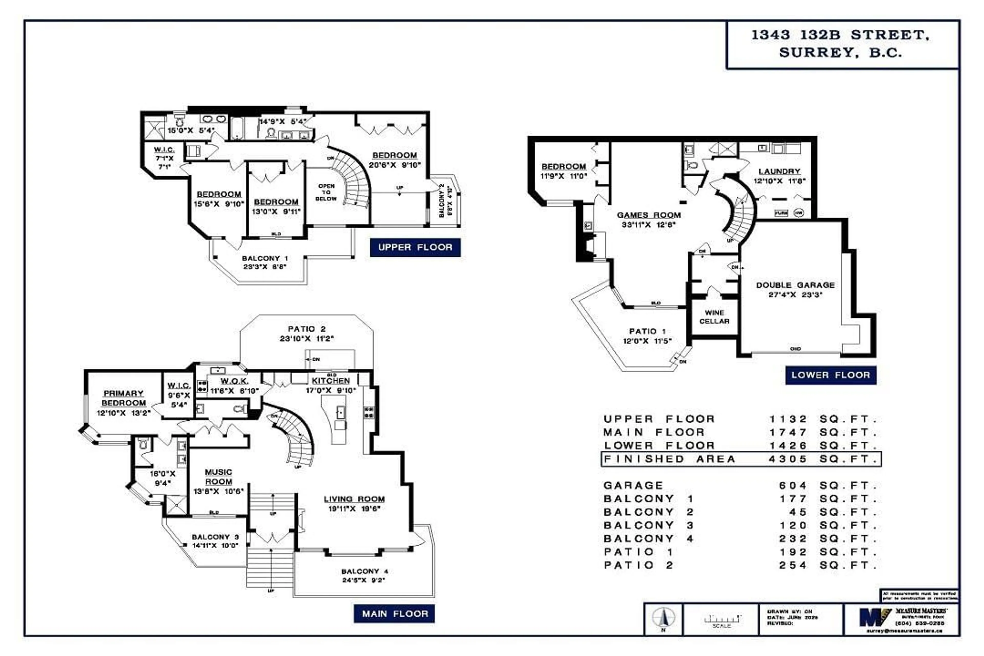 Floor plan for 1343 132B, Surrey British Columbia V4A4C2
