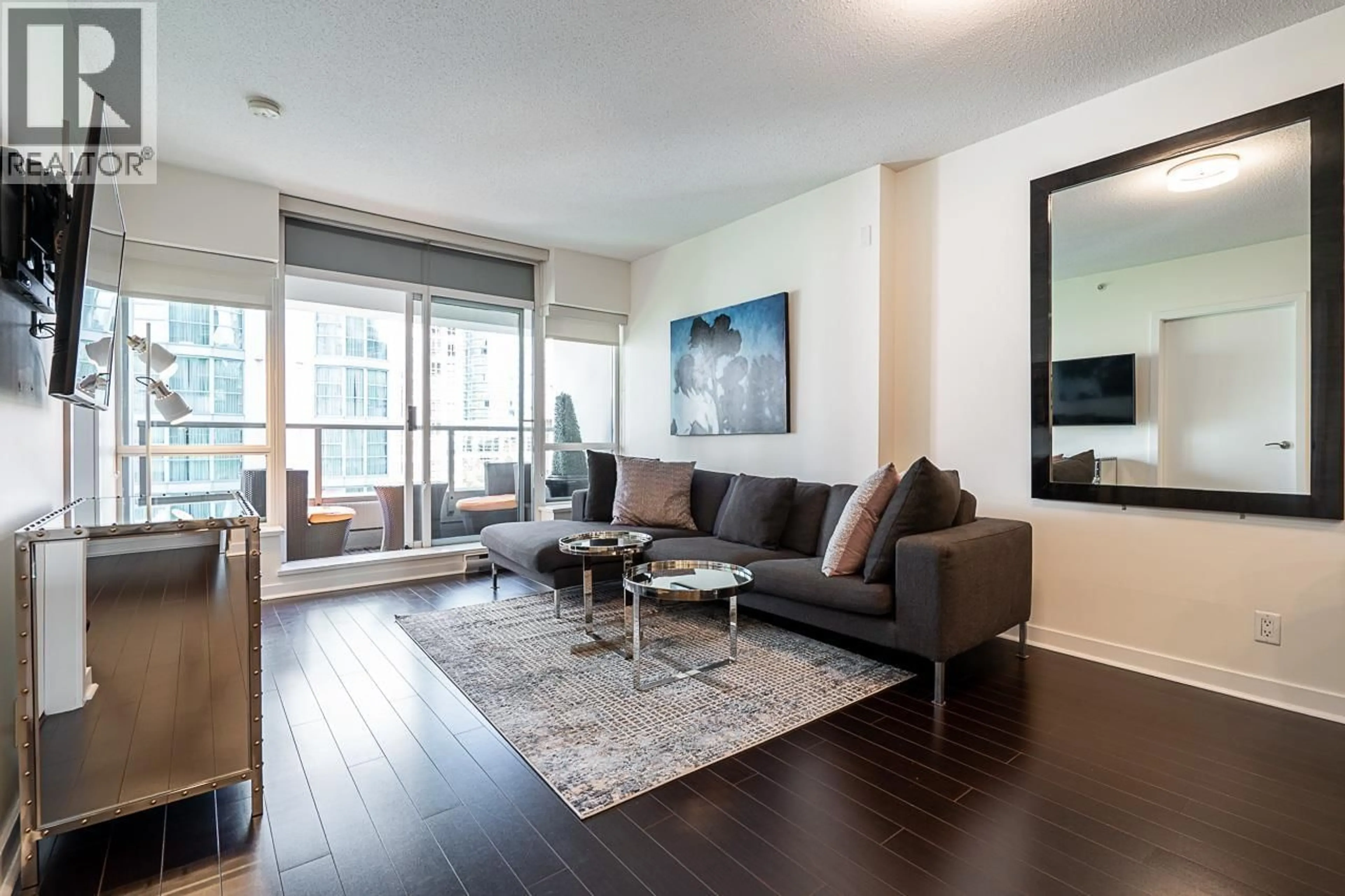 Living room with furniture, wood/laminate floor for 810 - 821 CAMBIE STREET, Vancouver British Columbia V6B0E3