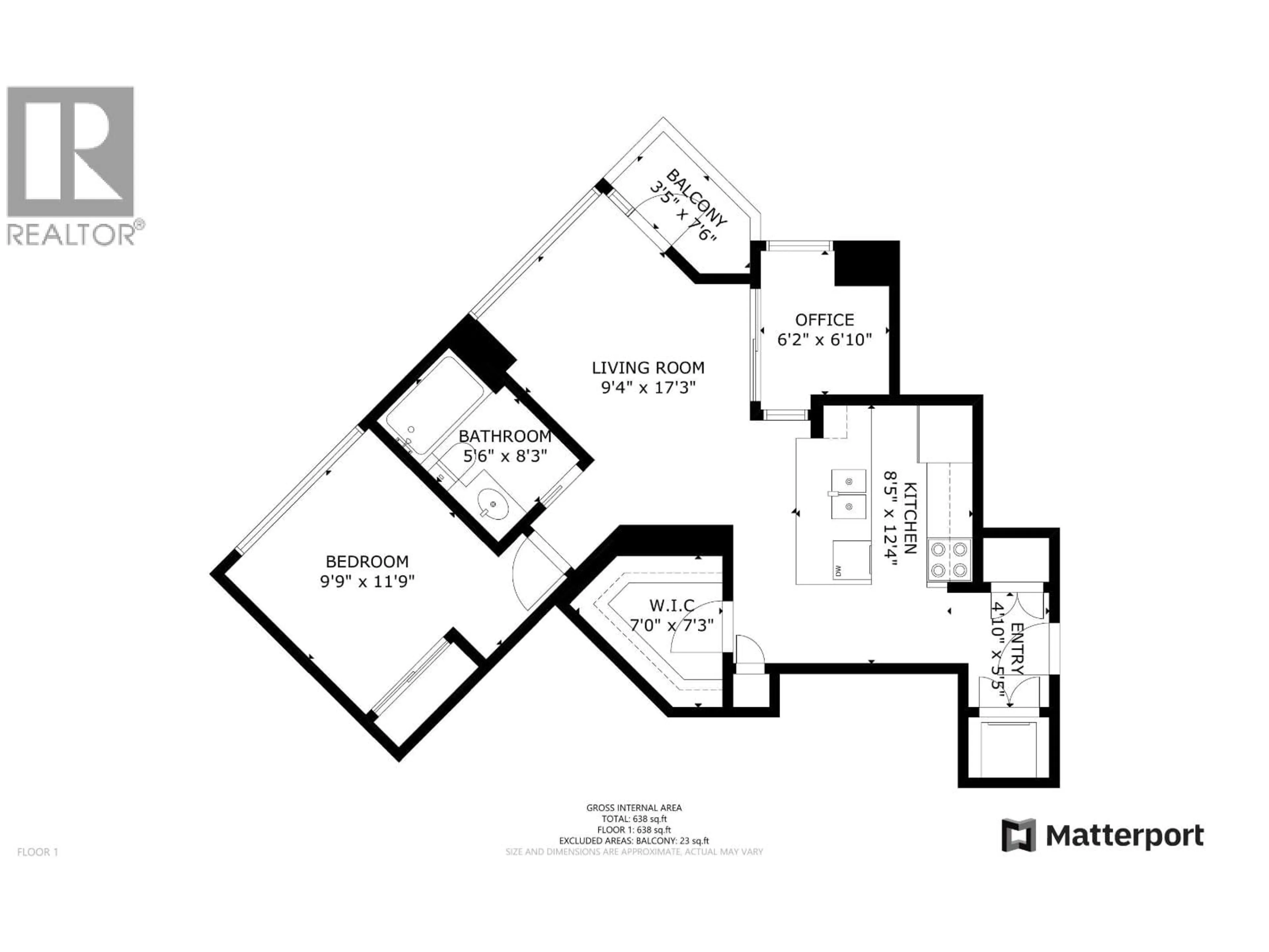 Floor plan for 907 - 58 KEEFER PLACE, Vancouver British Columbia V6B0B8