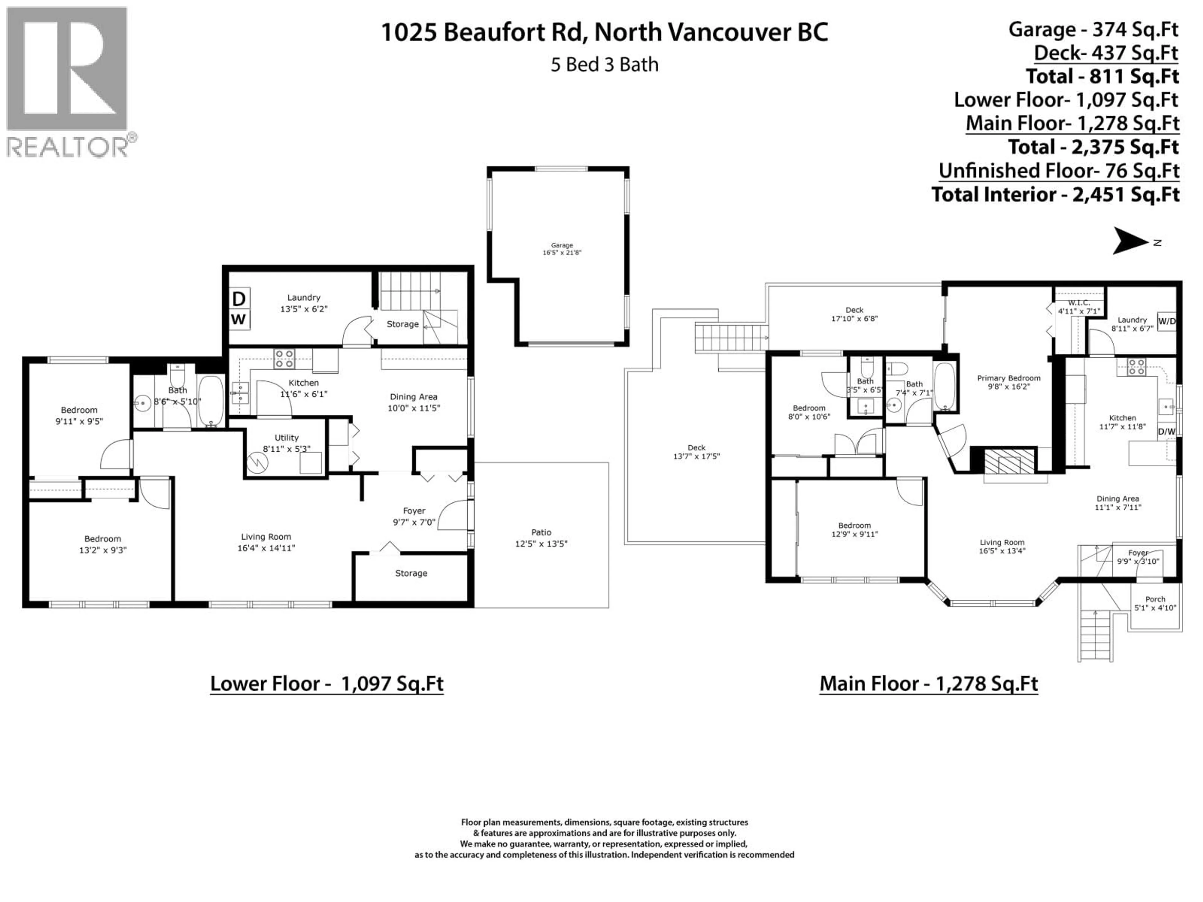 Floor plan for 1025 BEAUFORT ROAD, North Vancouver British Columbia V7G1R8