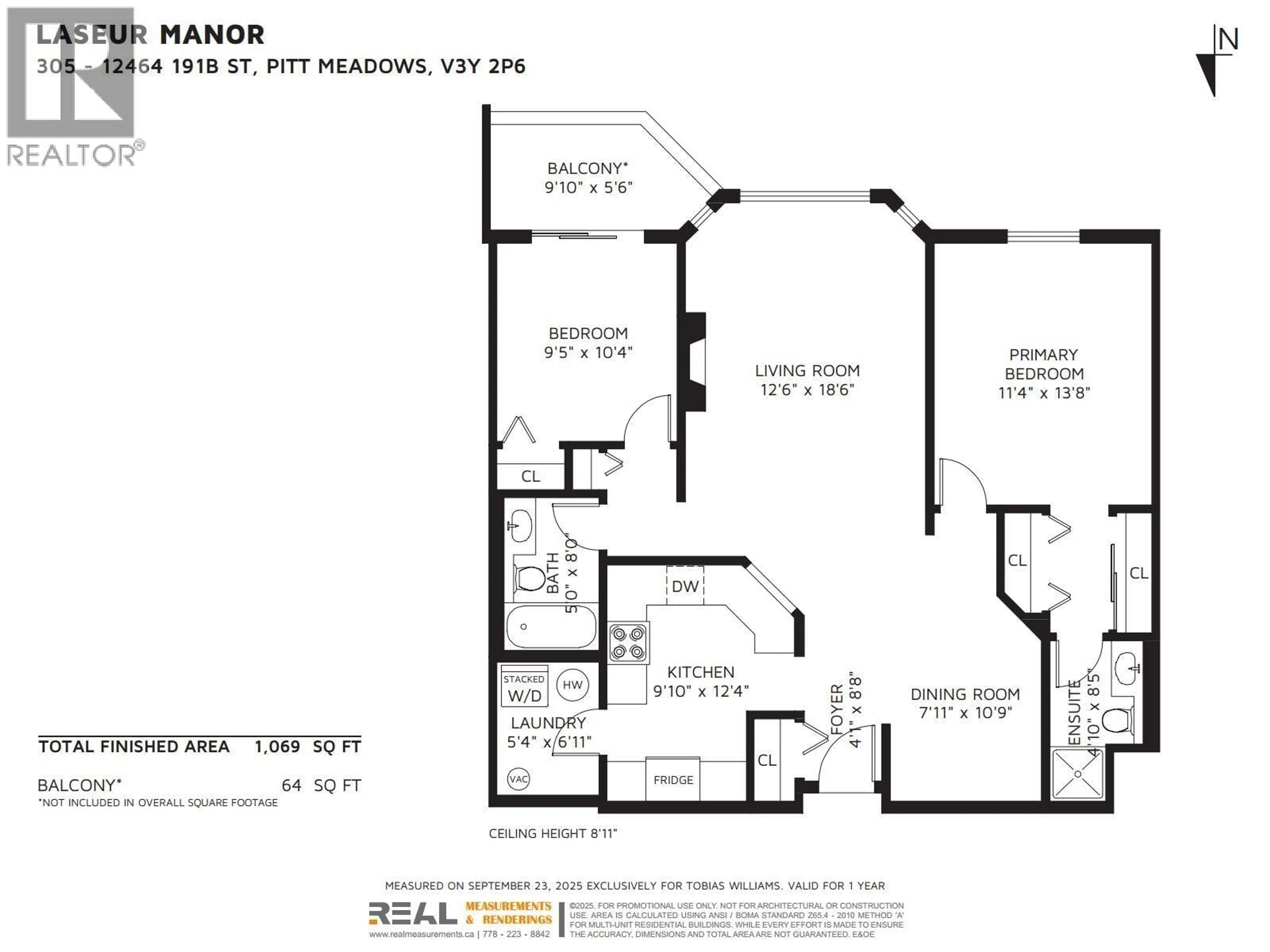 Floor plan for 305 - 12464 191B STREET, Pitt Meadows British Columbia V3Y2P6