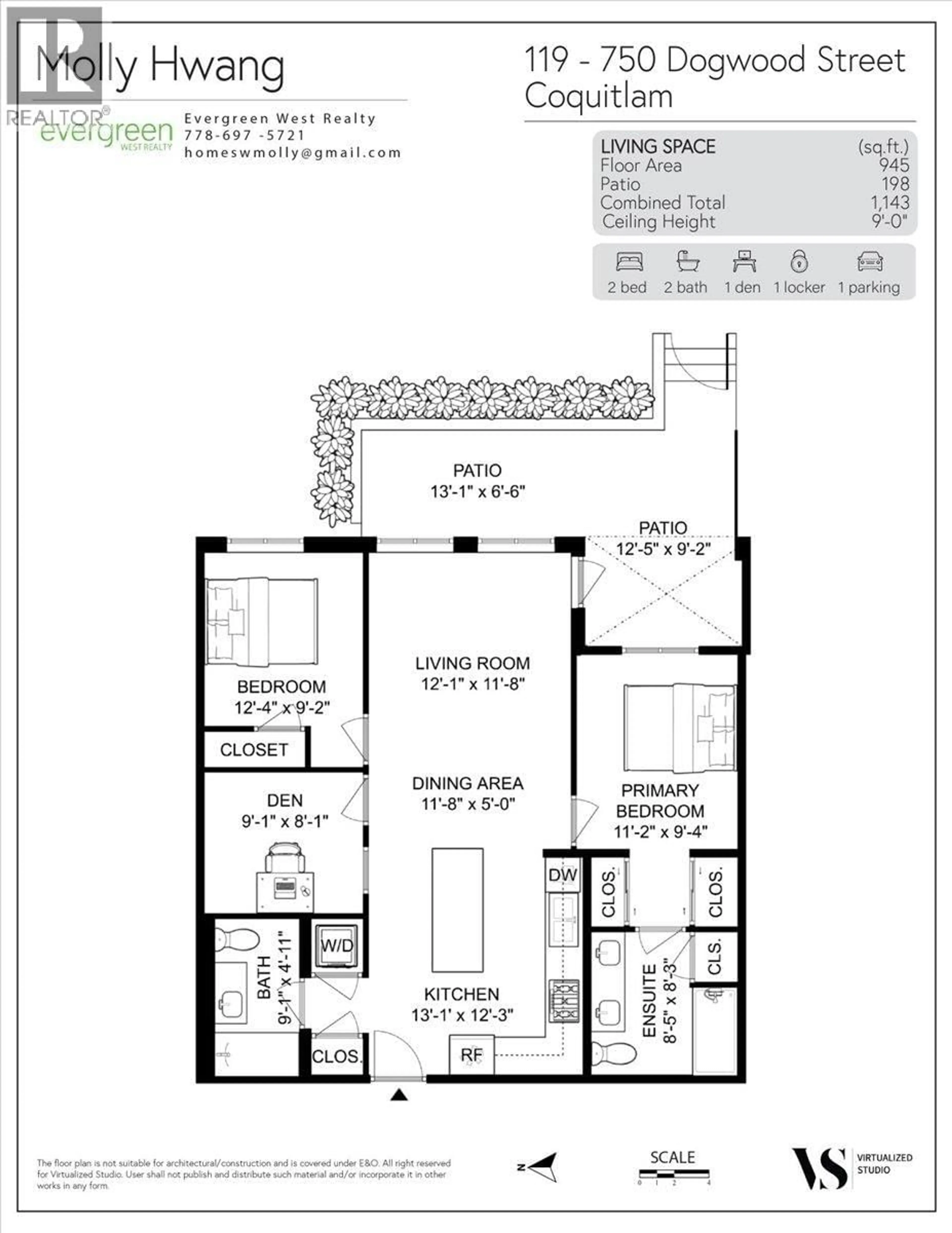 Floor plan for 119 - 750 DOGWOOD STREET, Coquitlam British Columbia V3J0K6