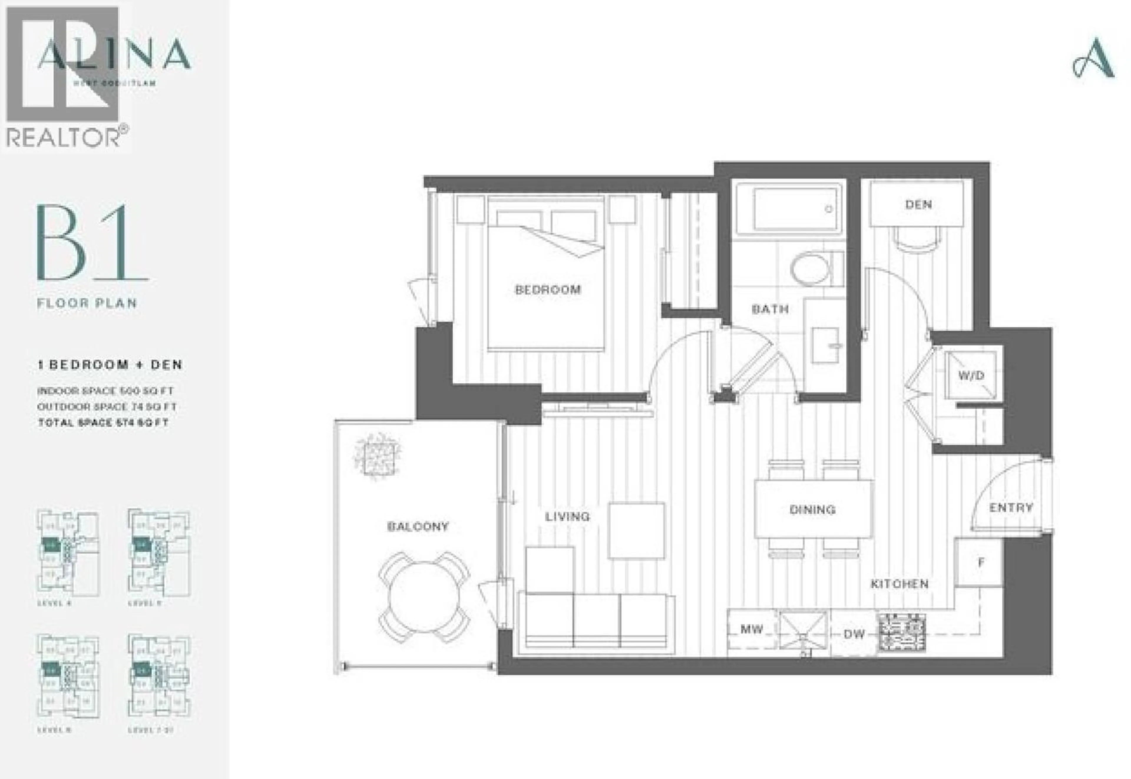 Floor plan for 2304 - 626 CLAREMONT STREET, Coquitlam British Columbia V3J0T1