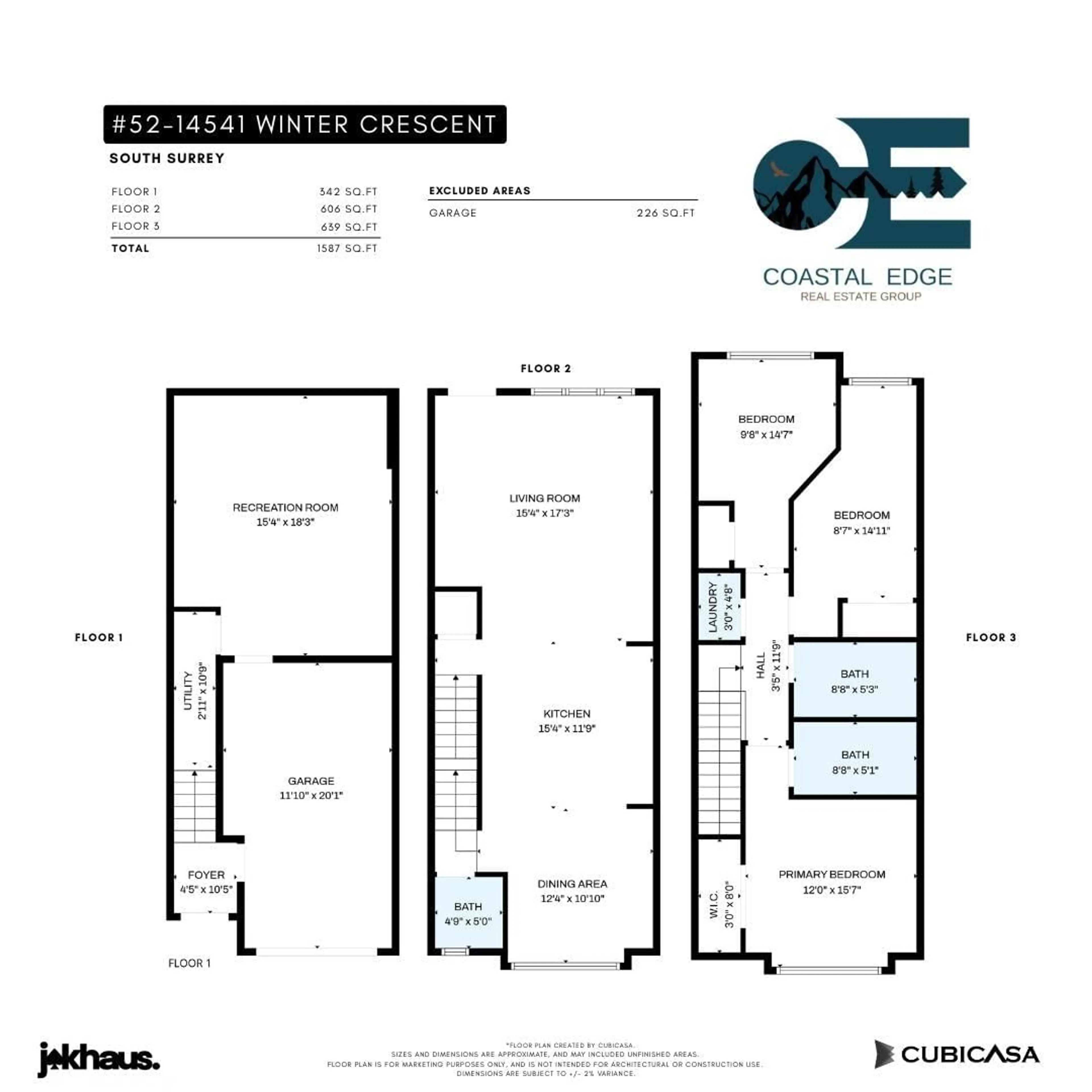 Floor plan for 52 - 14541 WINTER, Surrey British Columbia V4P0G5