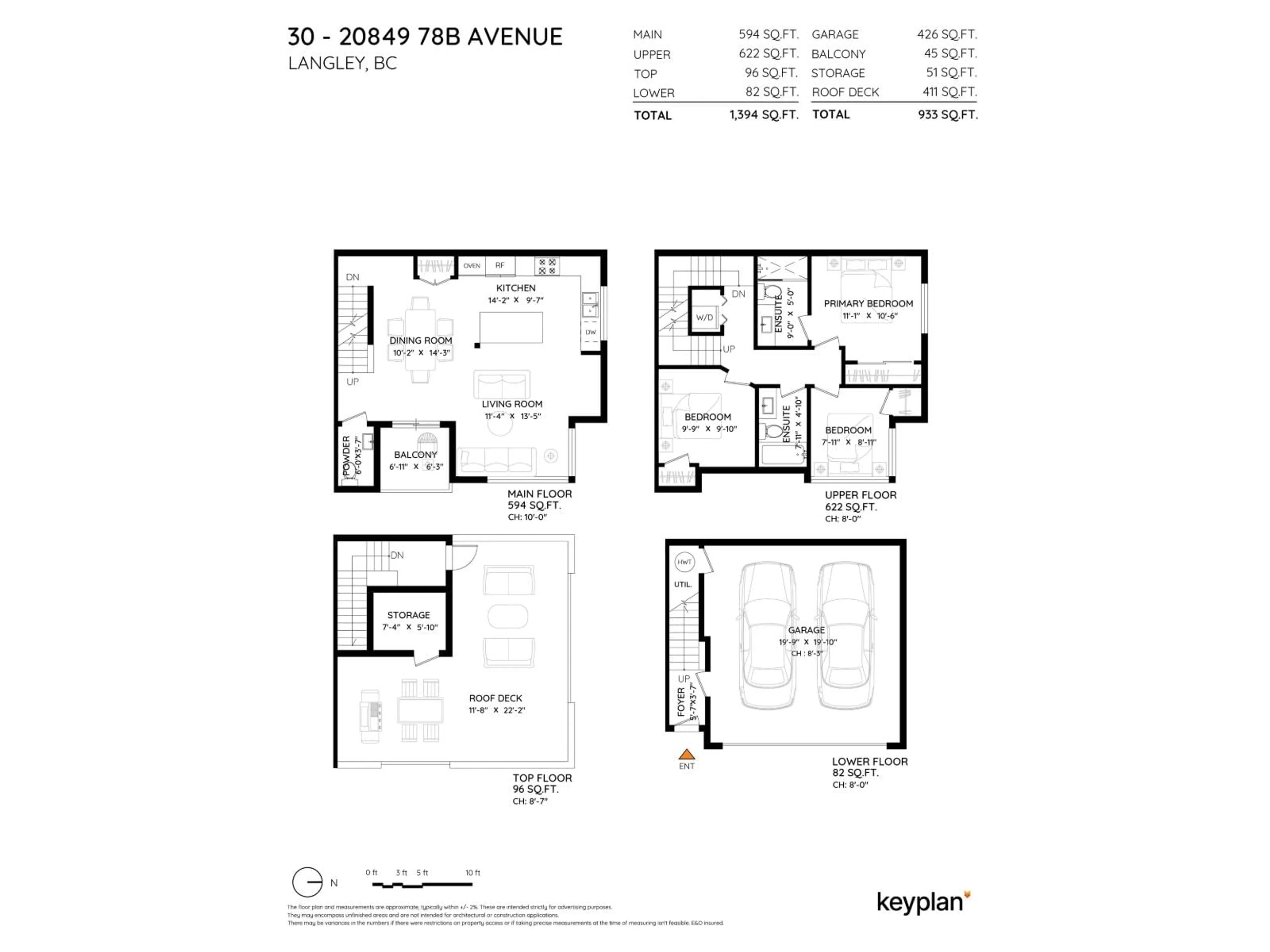 Floor plan for 30 - 20849 78B, Langley British Columbia V2Y0X6