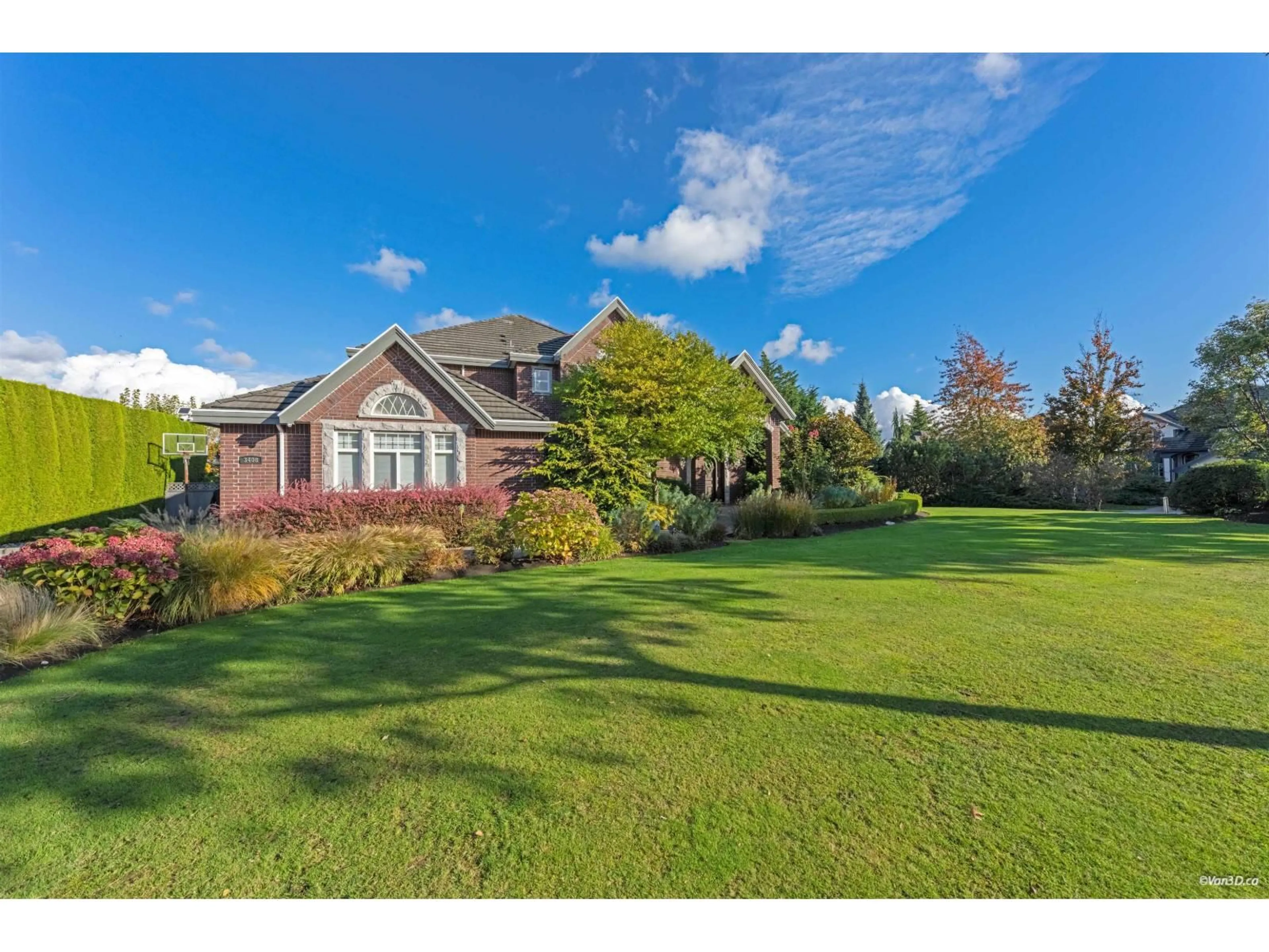 A pic from outside/outdoor area/front of a property/back of a property/a pic from drone, water/lake/river/ocean view for 3408 156, Surrey British Columbia V3Z0G4