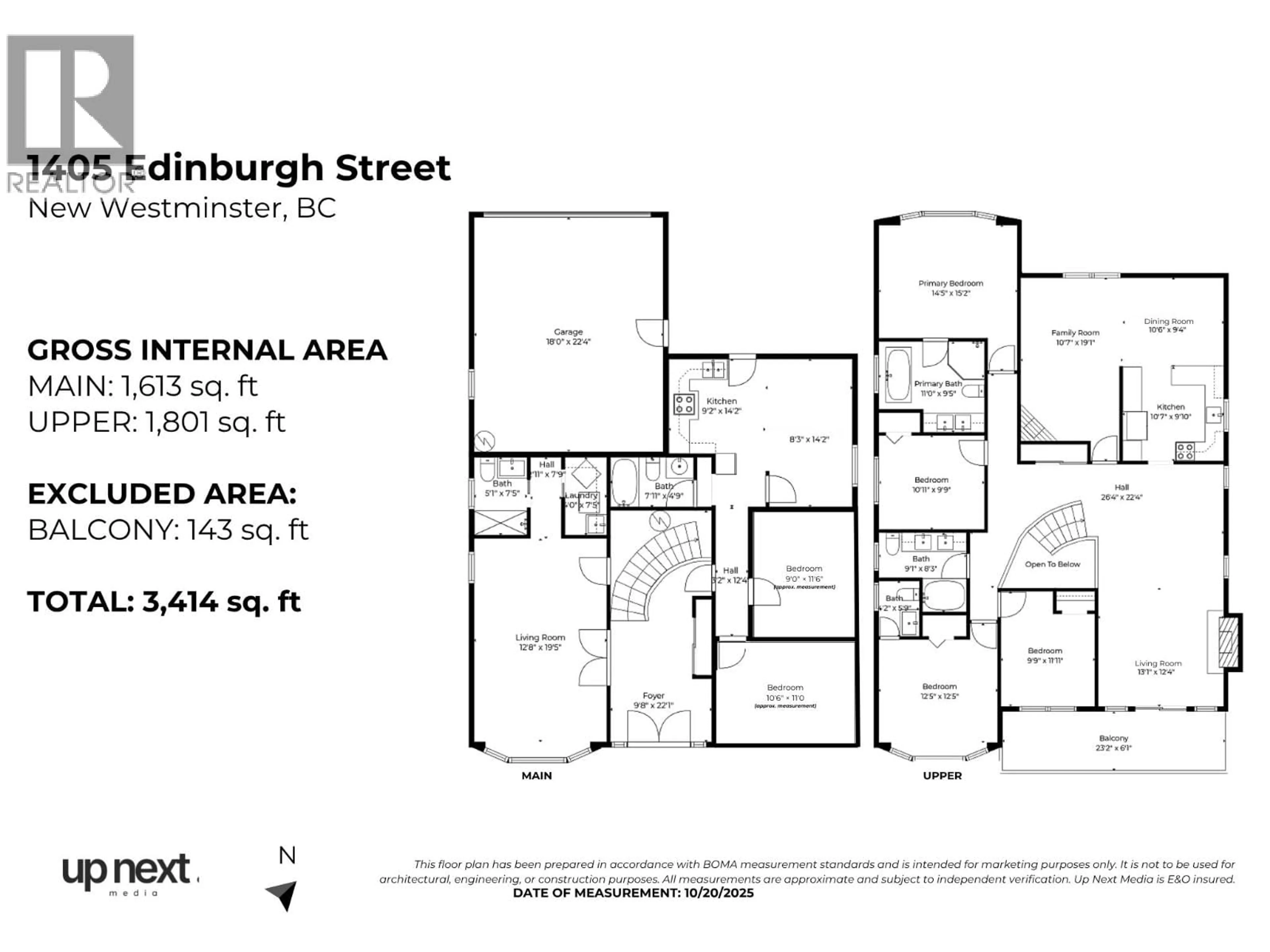 Floor plan for 1405 EDINBURGH STREET, New Westminster British Columbia V3M2W3