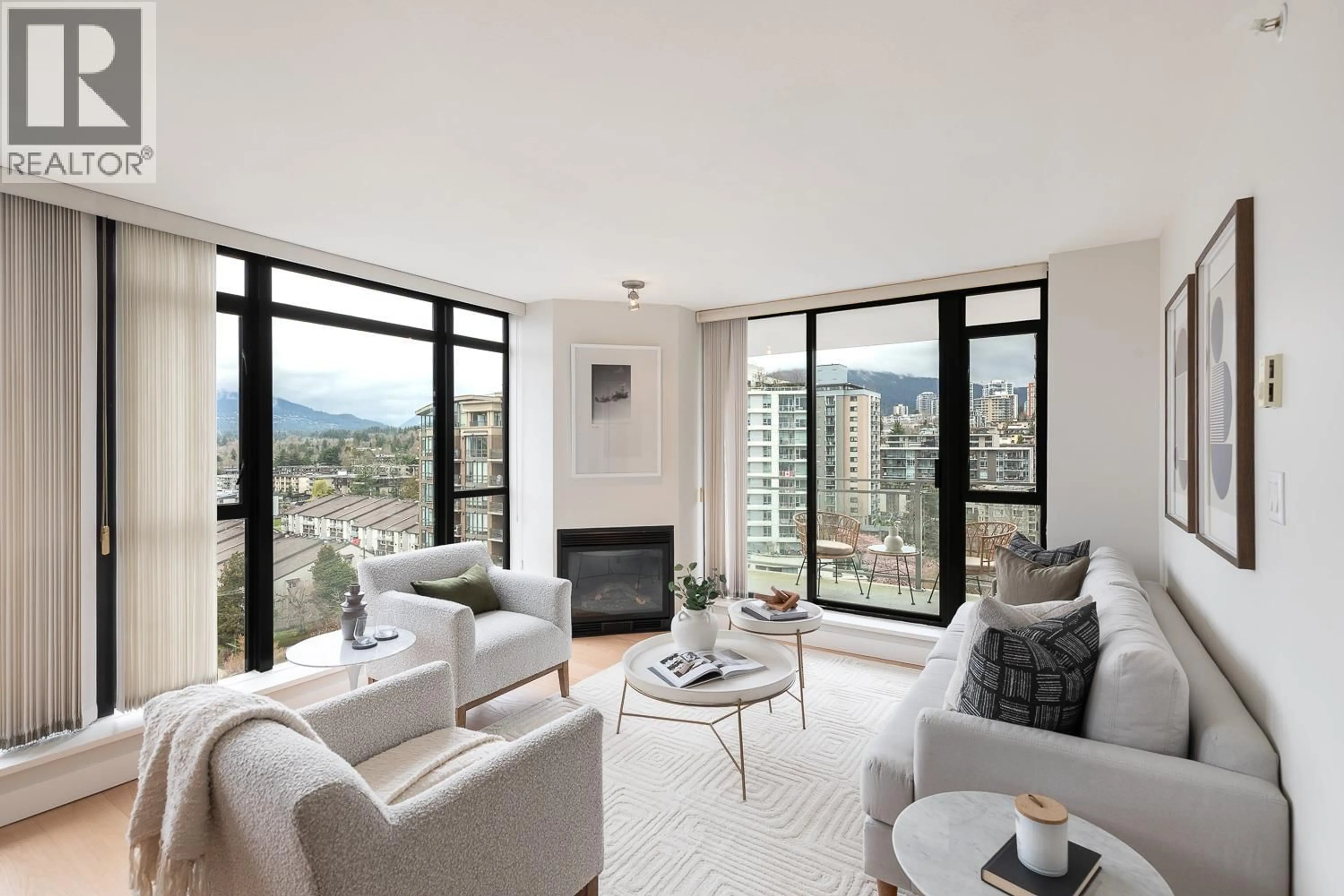 Living room with furniture, unknown for 1406 - 155 1ST STREET, North Vancouver British Columbia V7M3N8