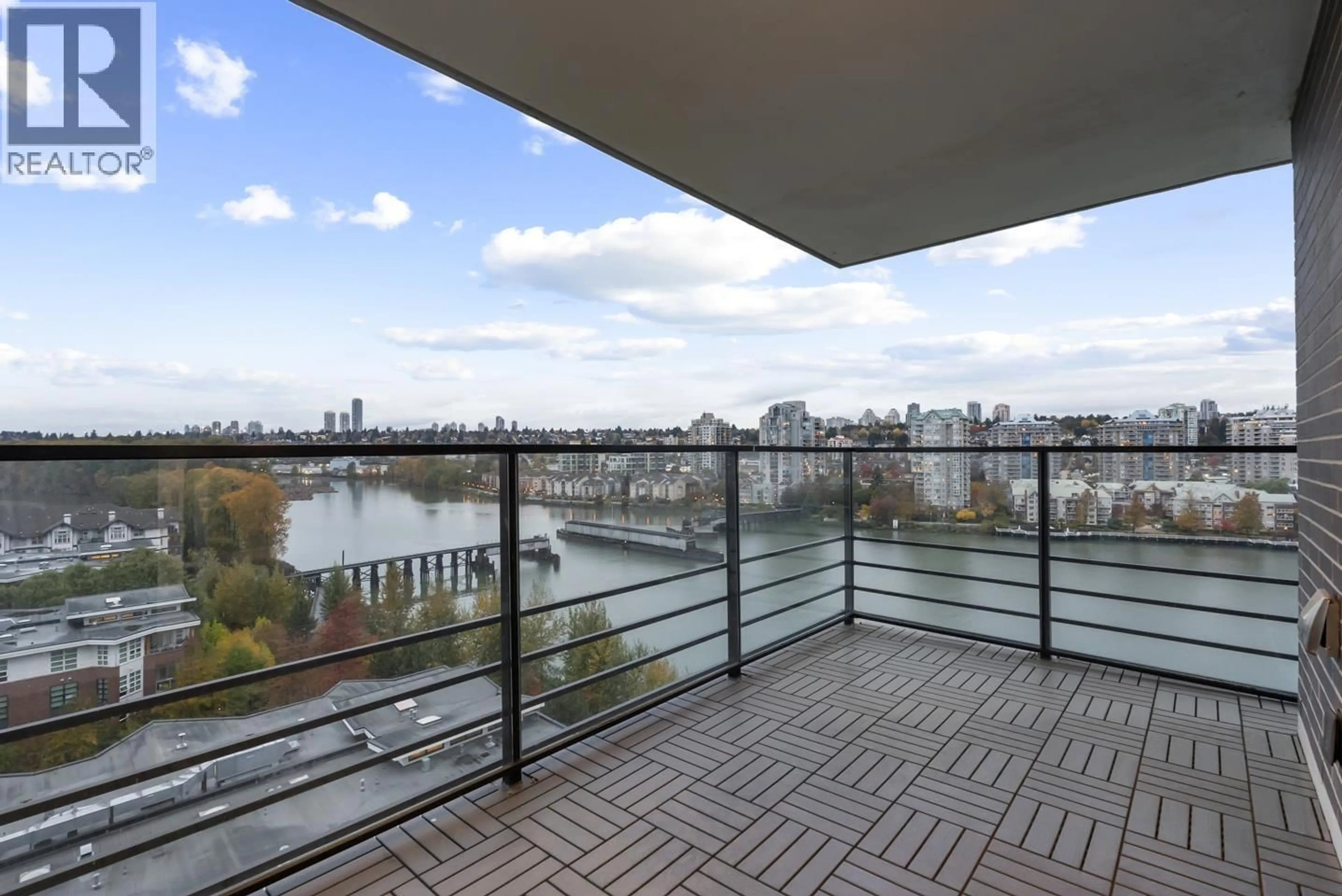 Balcony in the apartment, water/lake/river/ocean view for 1204 - 210 SALTER STREET, New Westminster British Columbia V3M0J9