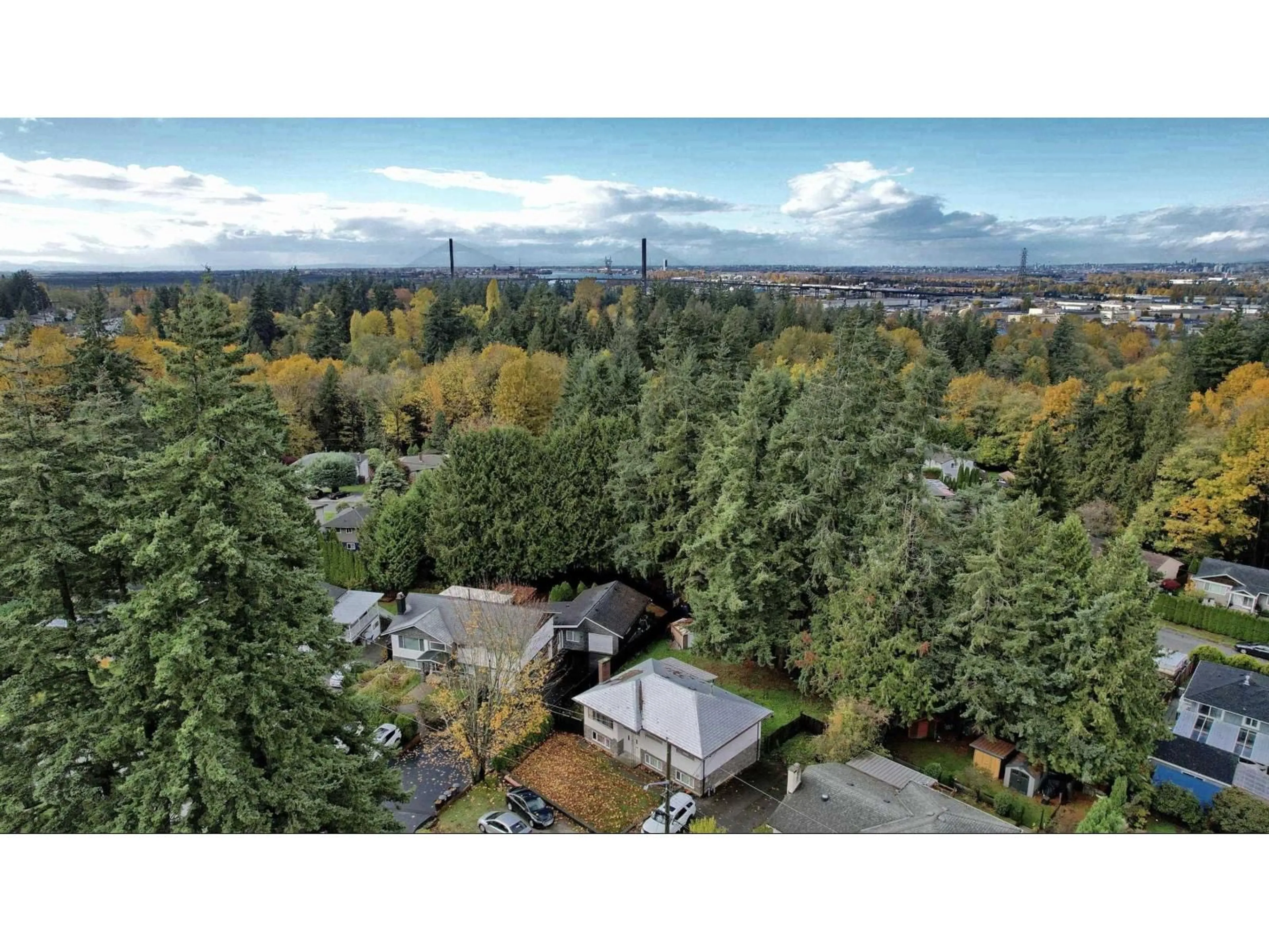 A pic from outside/outdoor area/front of a property/back of a property/a pic from drone, forest/trees view for 8824 RUSSELL, Delta British Columbia V4C4P7
