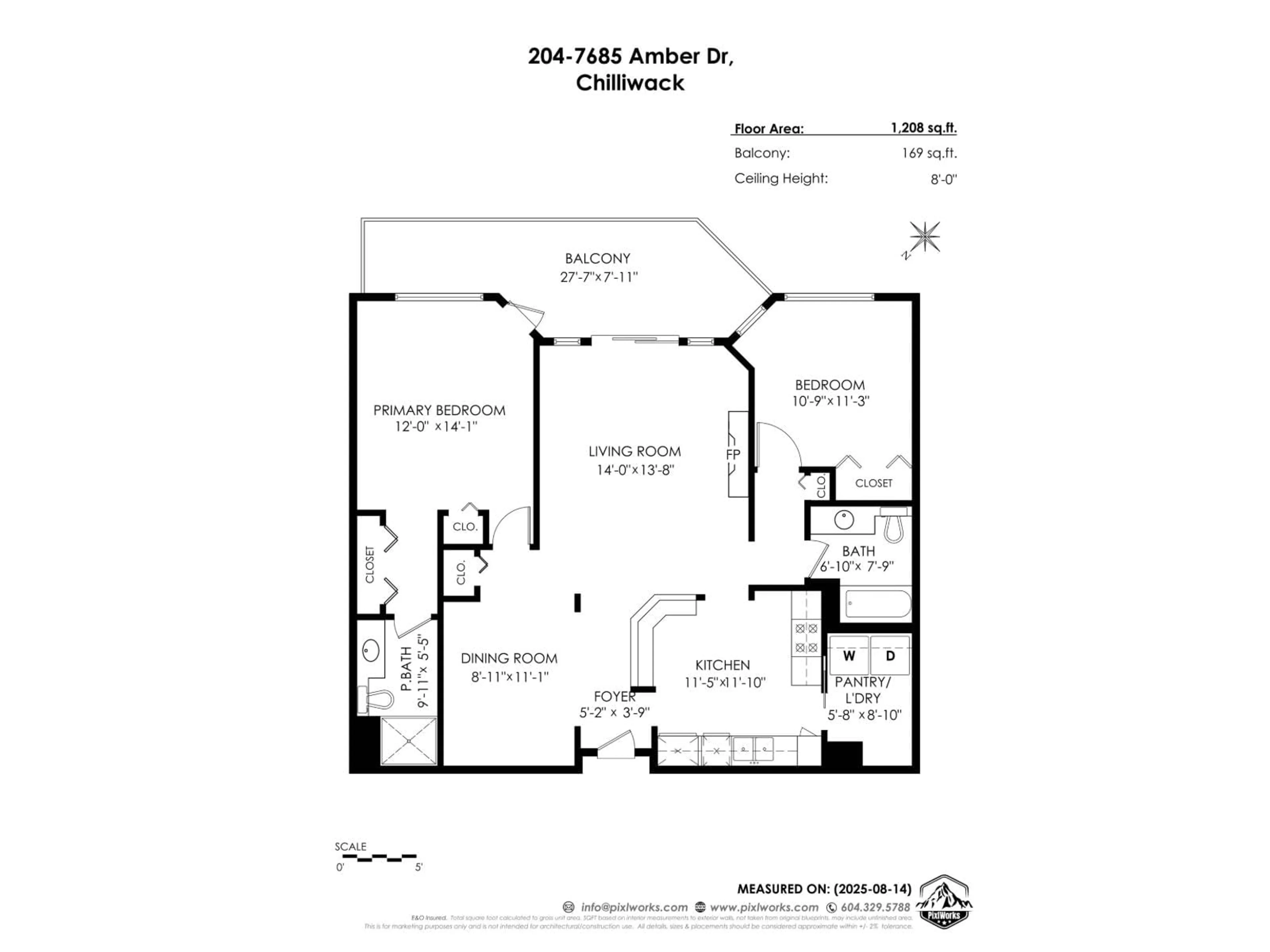 Floor plan for 204 - 7685 AMBER DRIVE, Chilliwack British Columbia V2R3P3