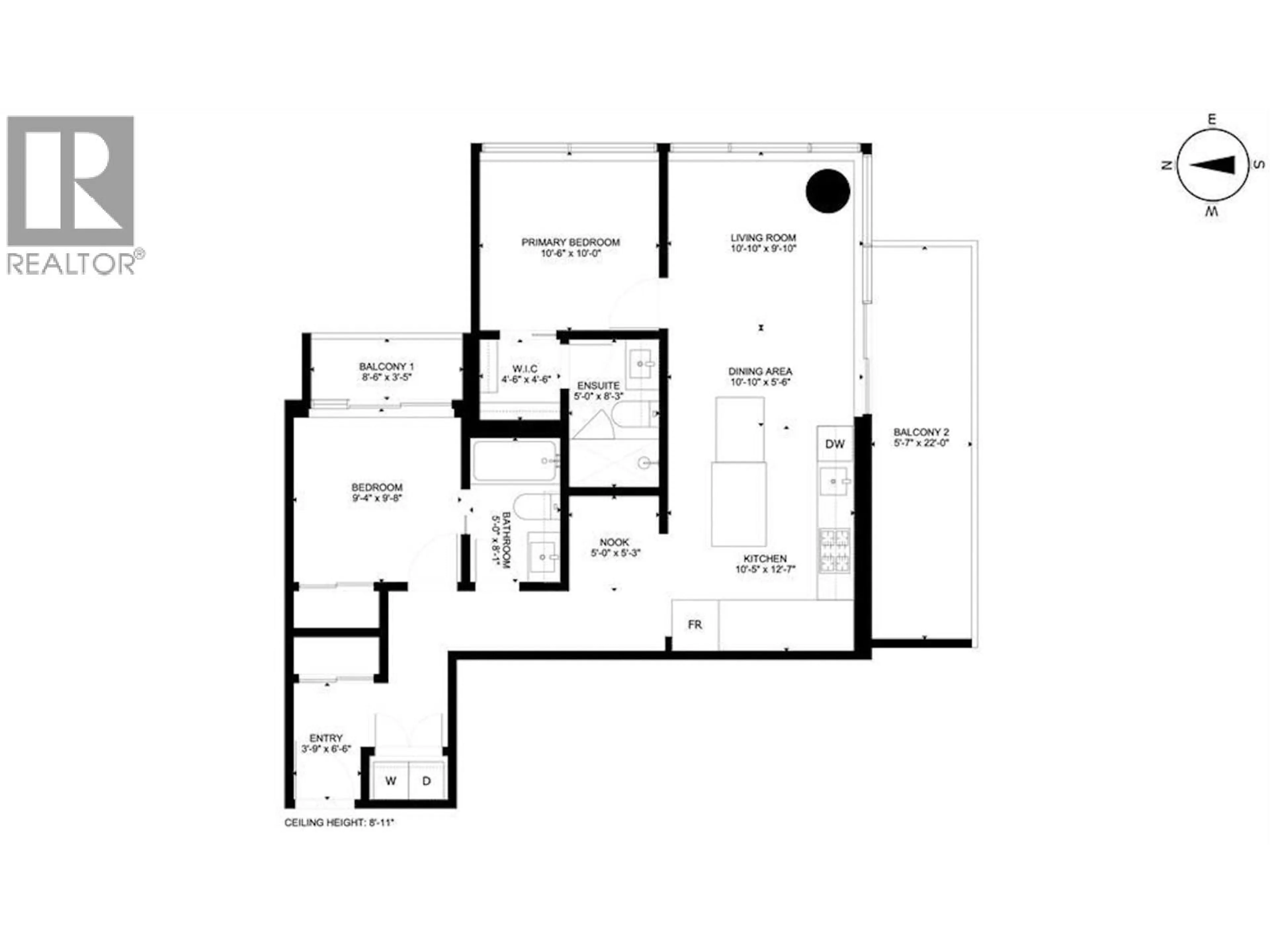 Floor plan for 5703 - 4510 HALIFAX WAY, Burnaby British Columbia V5C0K4