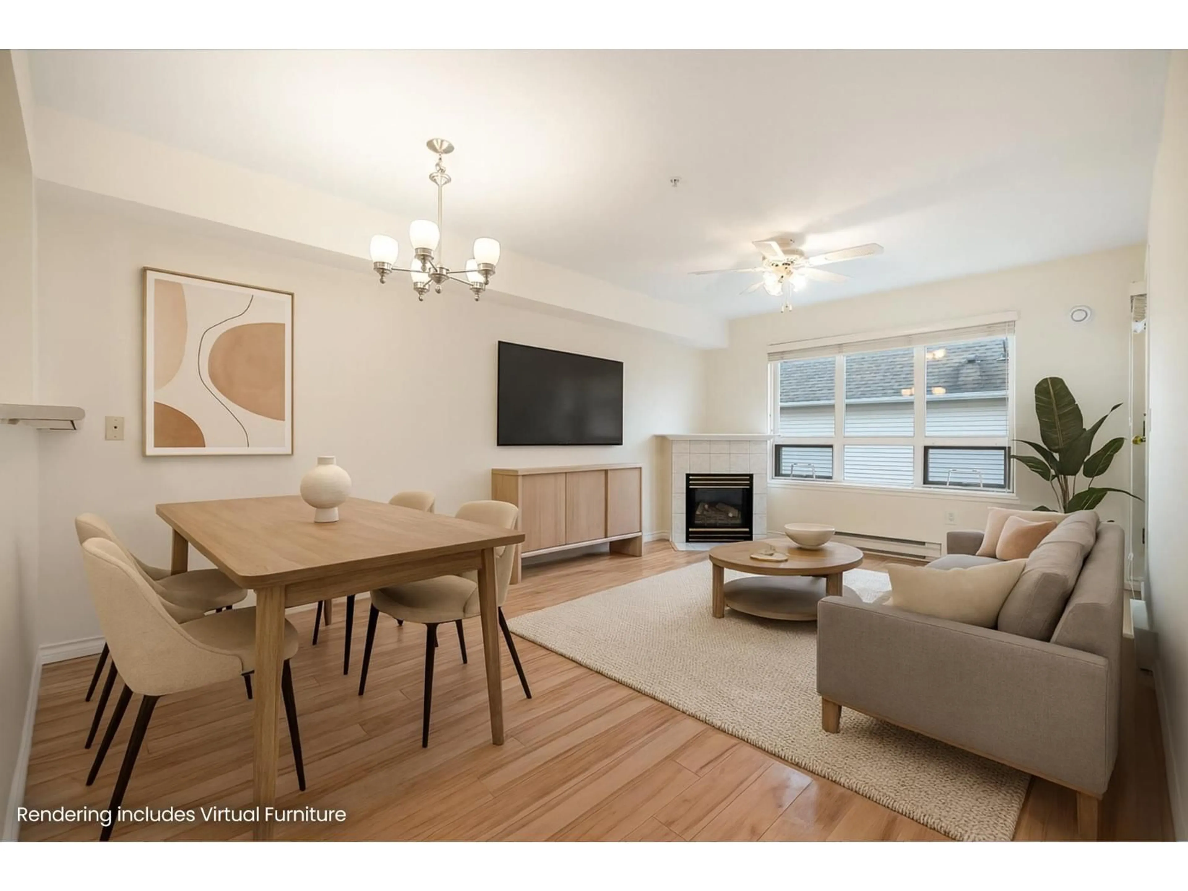 Living room with furniture, wood/laminate floor for 305 - 14355 103, Surrey British Columbia V3T5V5