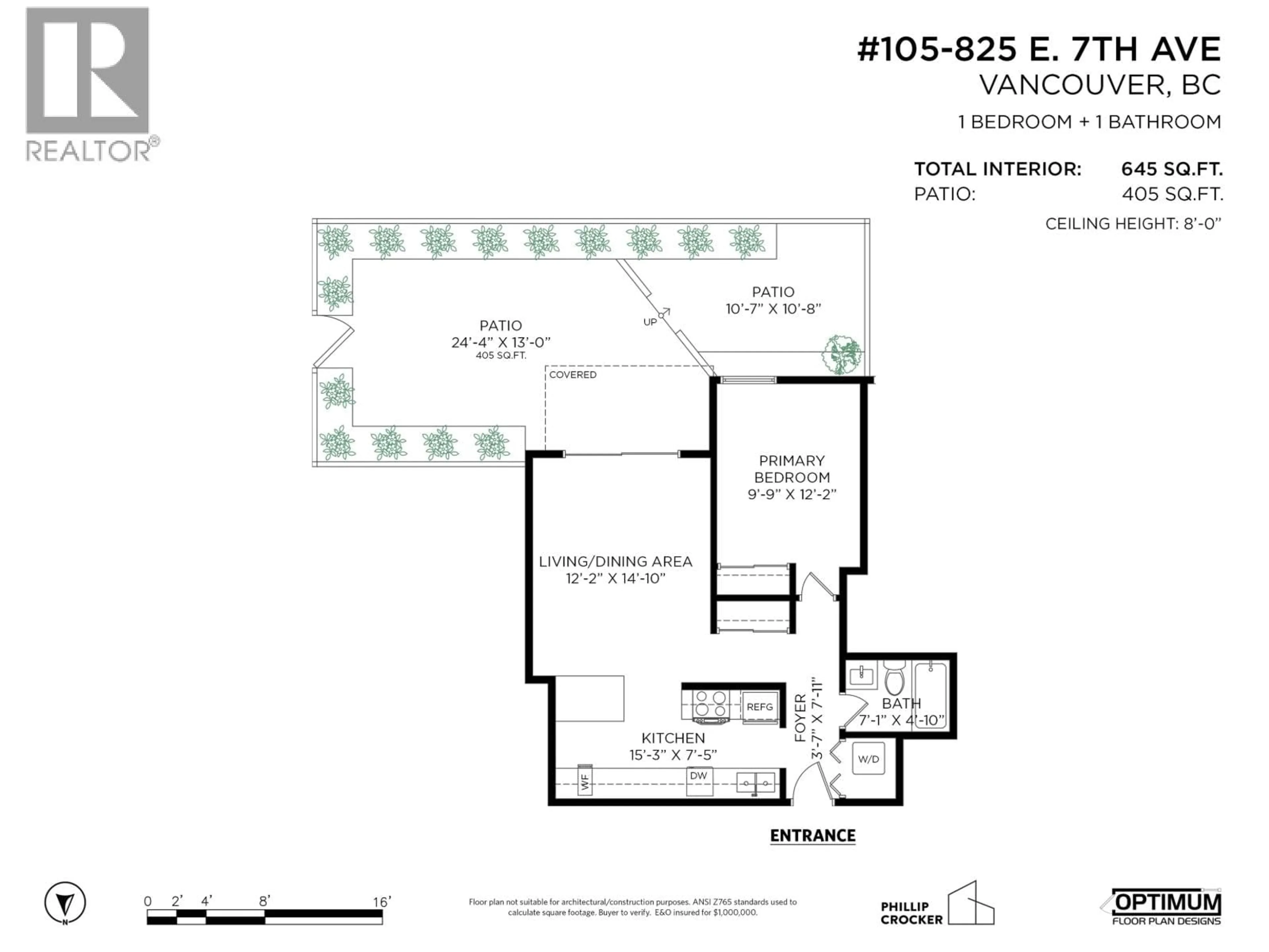 Floor plan for 105 - 825 7TH AVENUE, Vancouver British Columbia V5T1P4