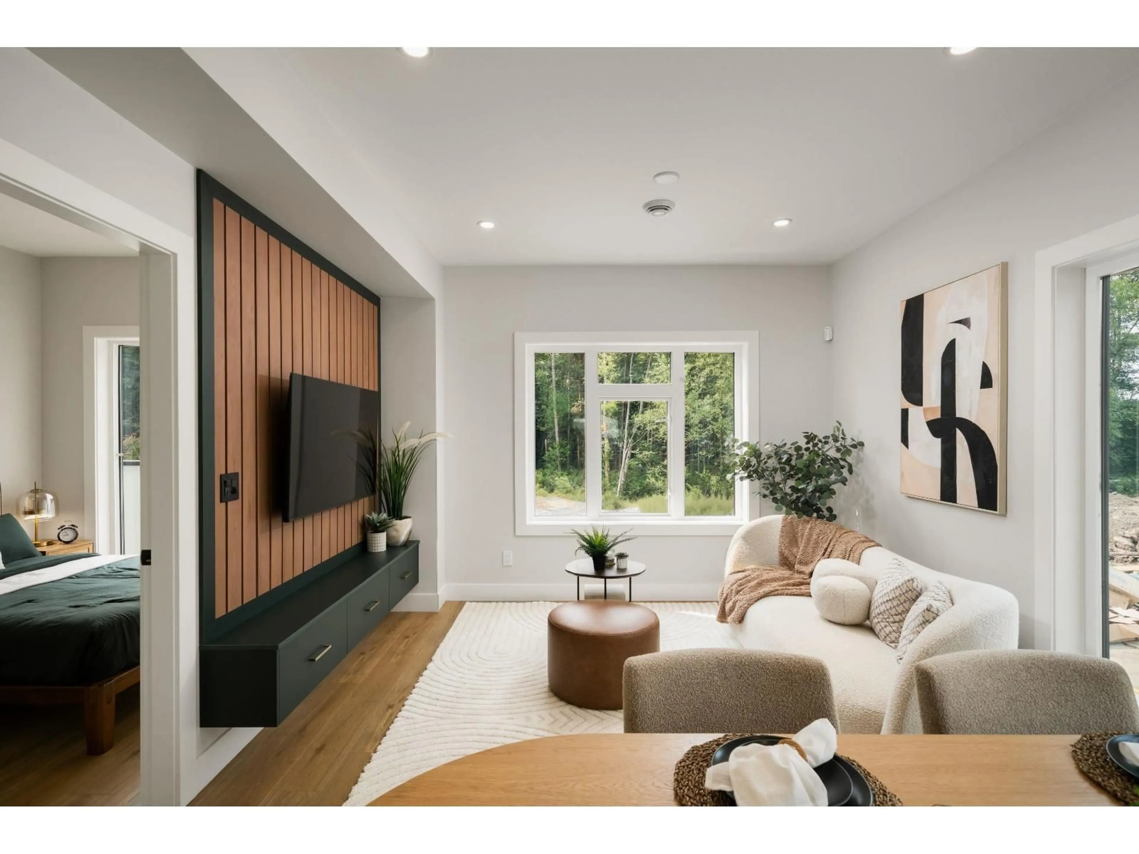 Living room with furniture, wood/laminate floor for 82 - 1788 168 STREET, Surrey British Columbia V3S9X3