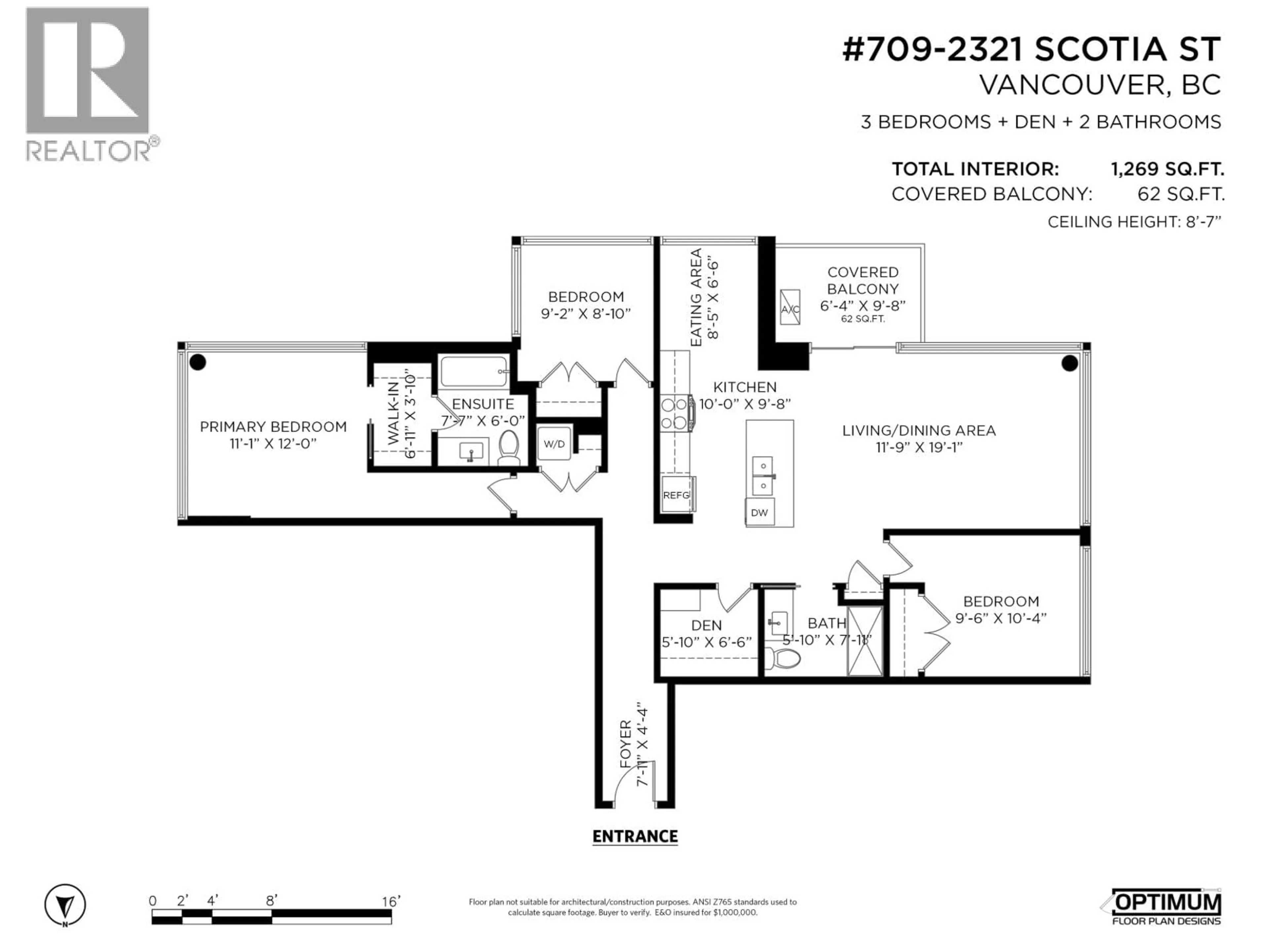 Floor plan for 709 - 2321 SCOTIA STREET, Vancouver British Columbia V5T0A8